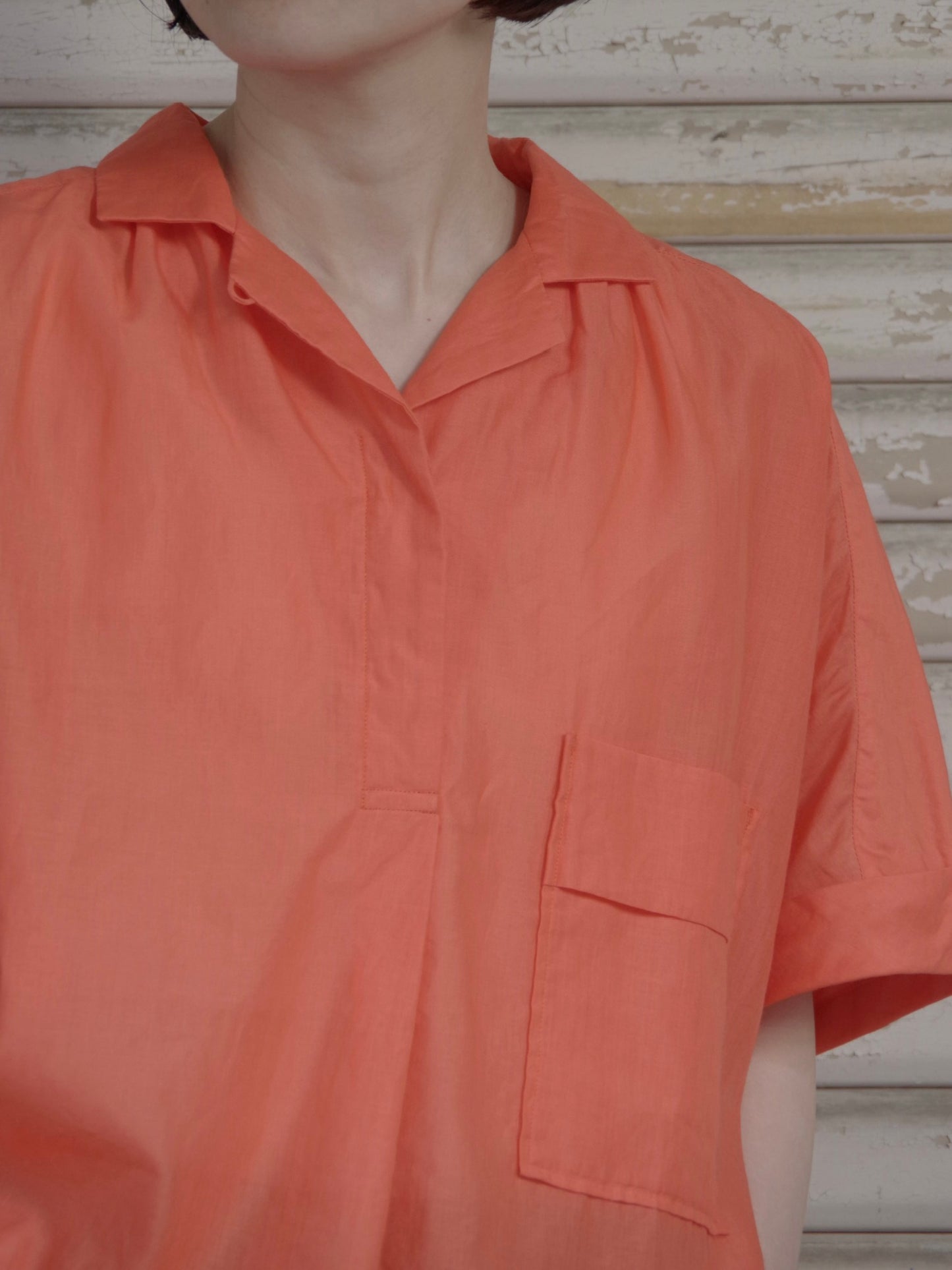 ラミーコットンオープンカラーシャツ | Koton