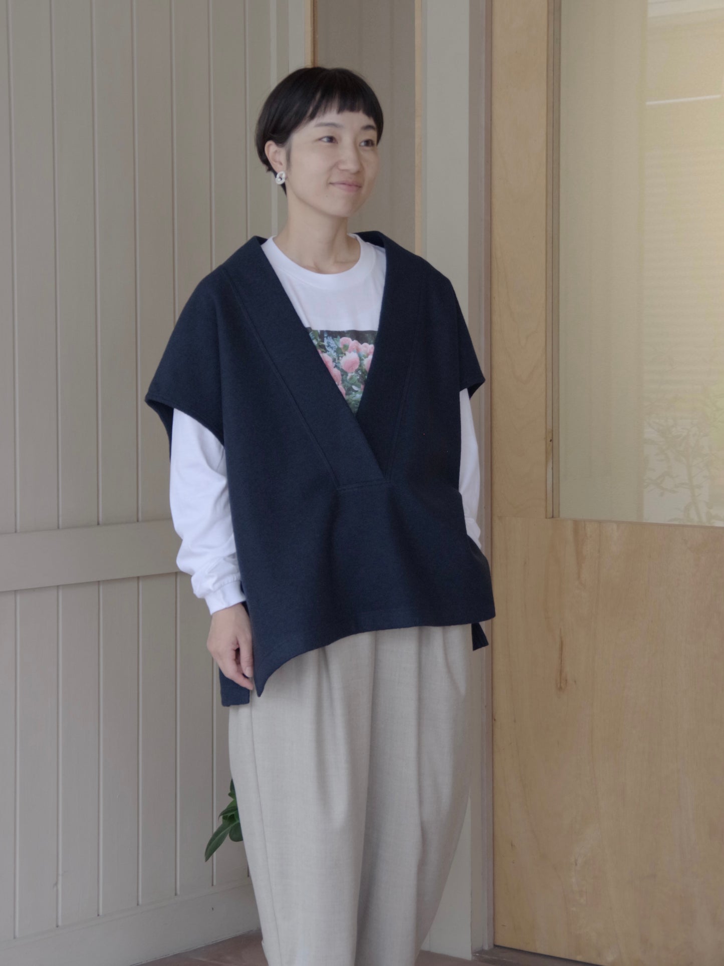 圧縮ウール Vネックプルオーバージレ ( 3 colors) | SI-HIRAI