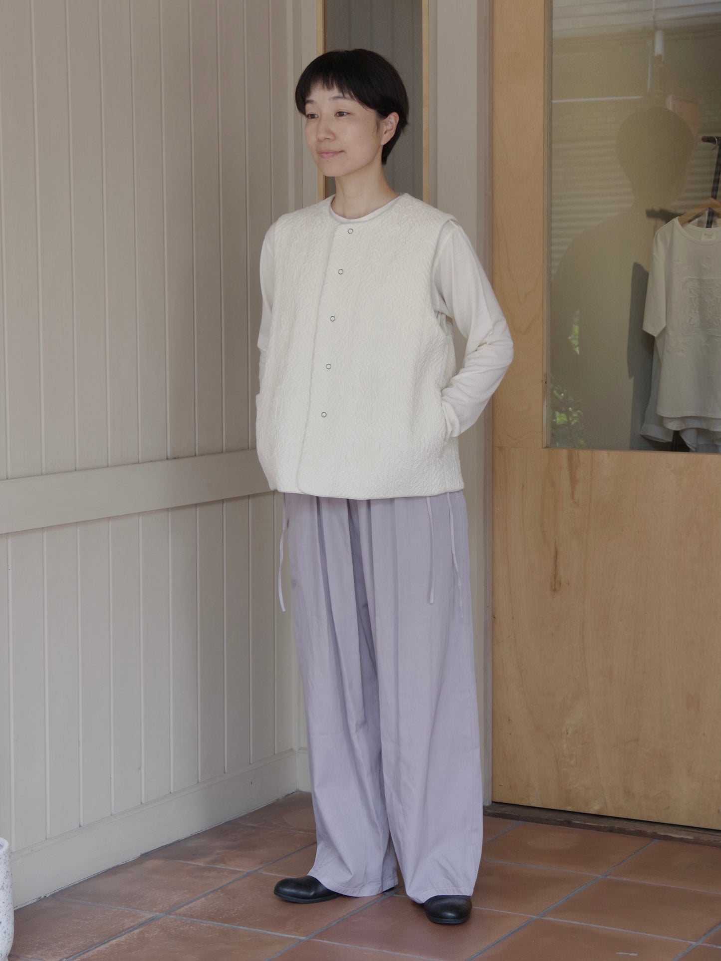 レーヨン/キュプラ twill product dye drawstrings パンツ ( 3 colors) | yuni