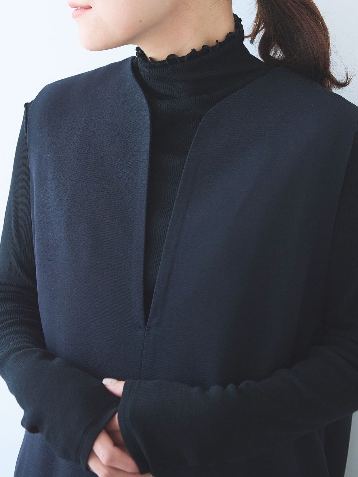 レーヨンウール slit neck jumper スカート | yuni
