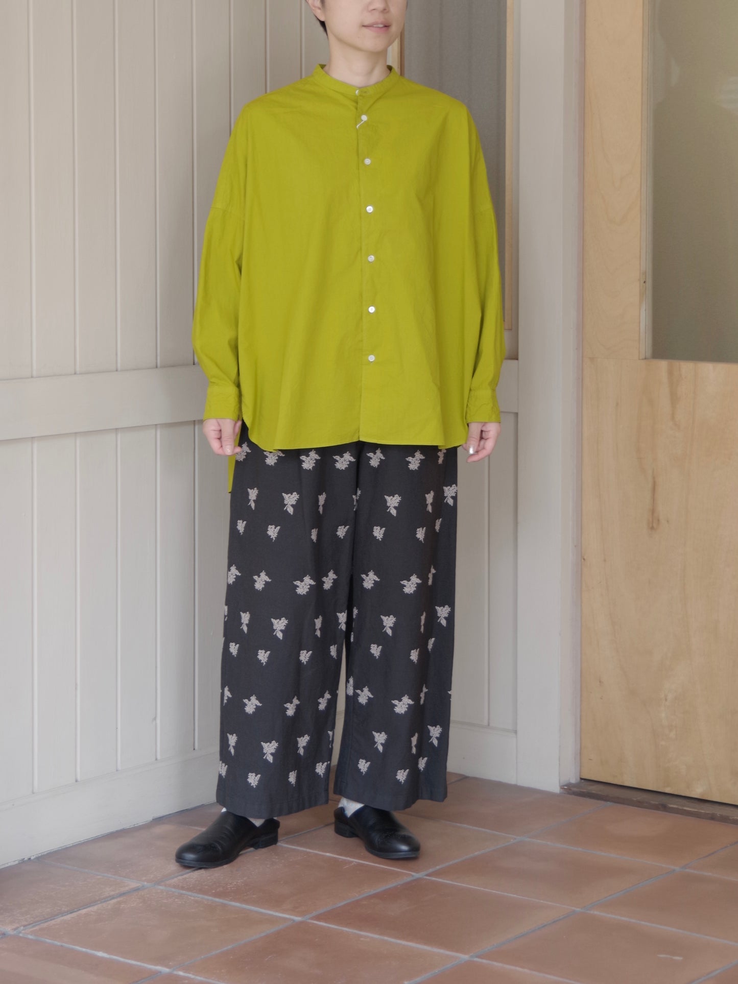 コットンキャッチワッシャー ワイドブラウス (4 color)| yuni