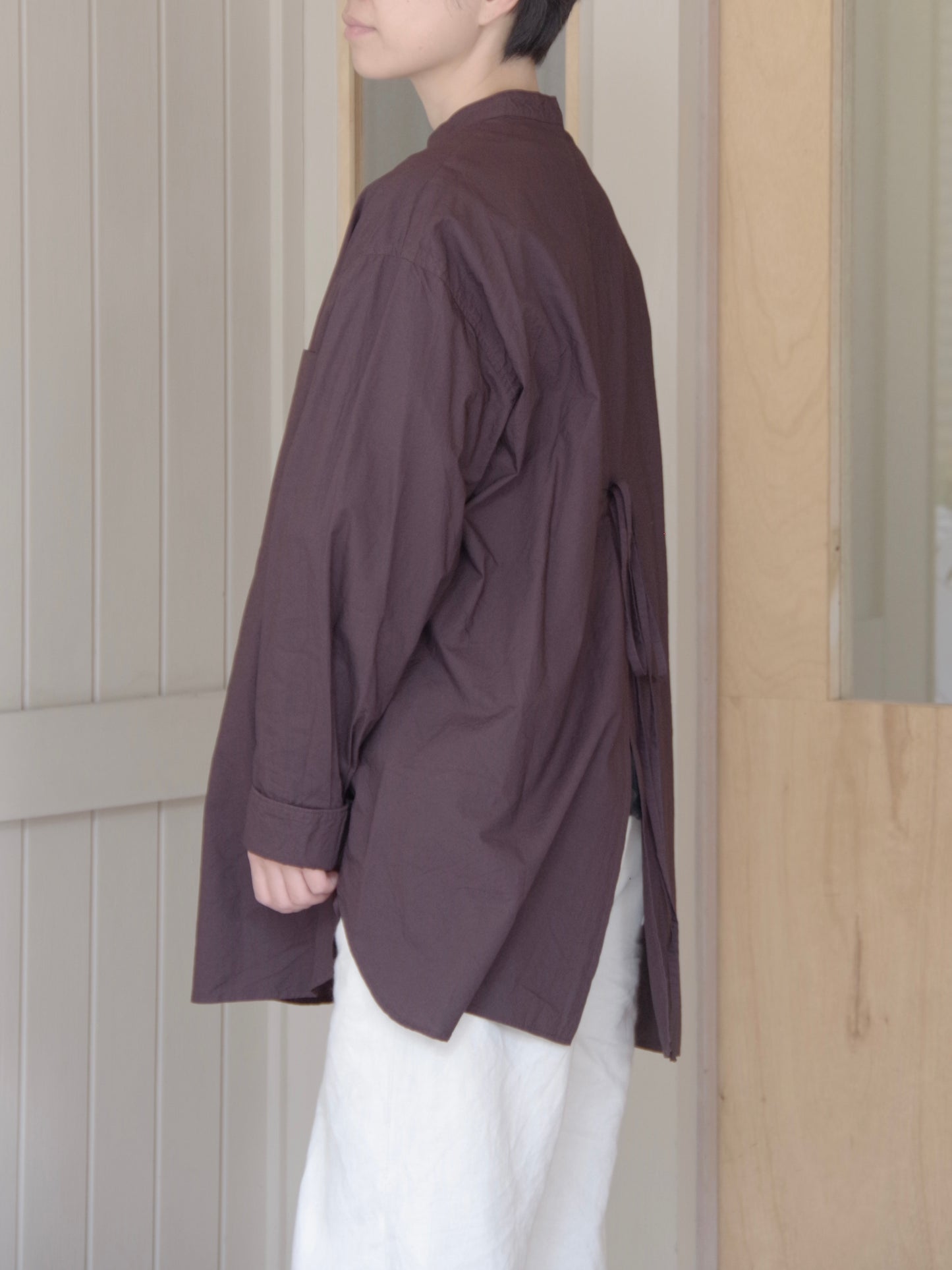 コットンキャッチワッシャーmoe sleeves バックリボン ブラウス ( 3 colors) | yuni