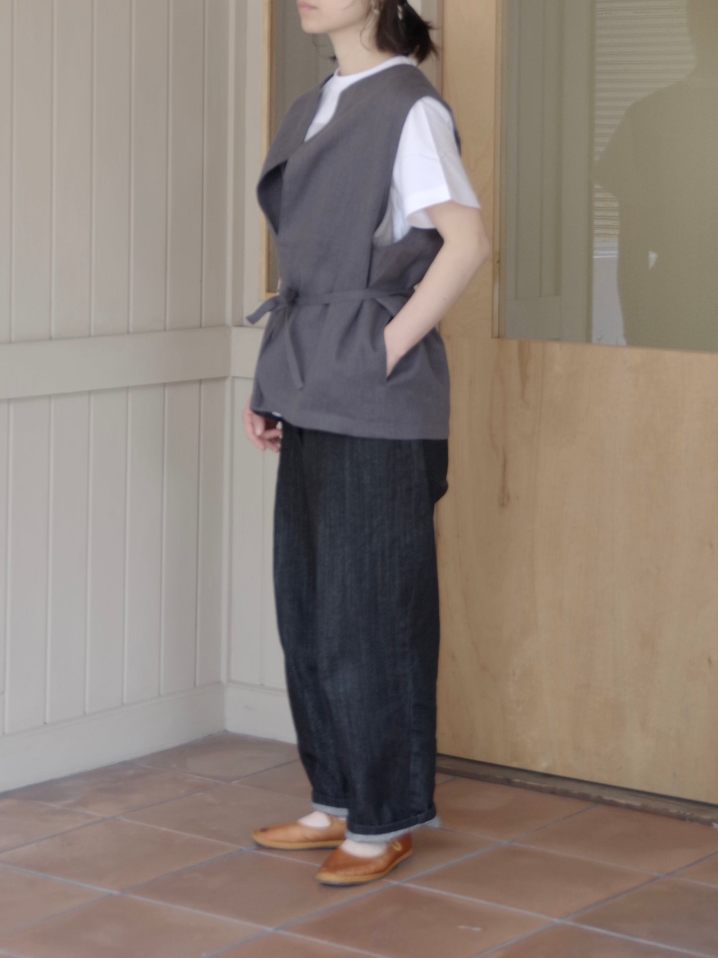 LINEN VEST ( 2 color) | sisisi