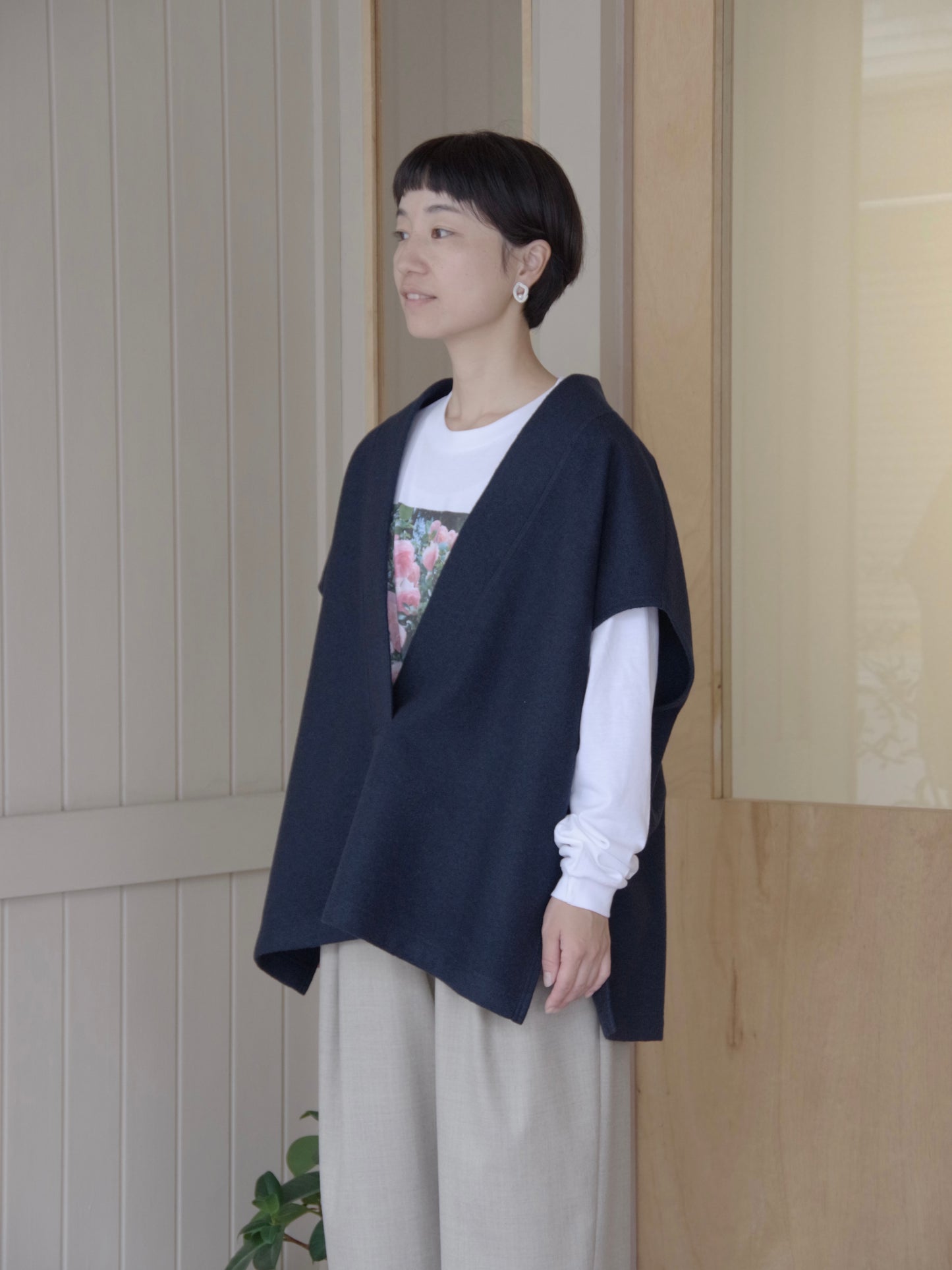 圧縮ウール Vネックプルオーバージレ ( 3 colors) | SI-HIRAI