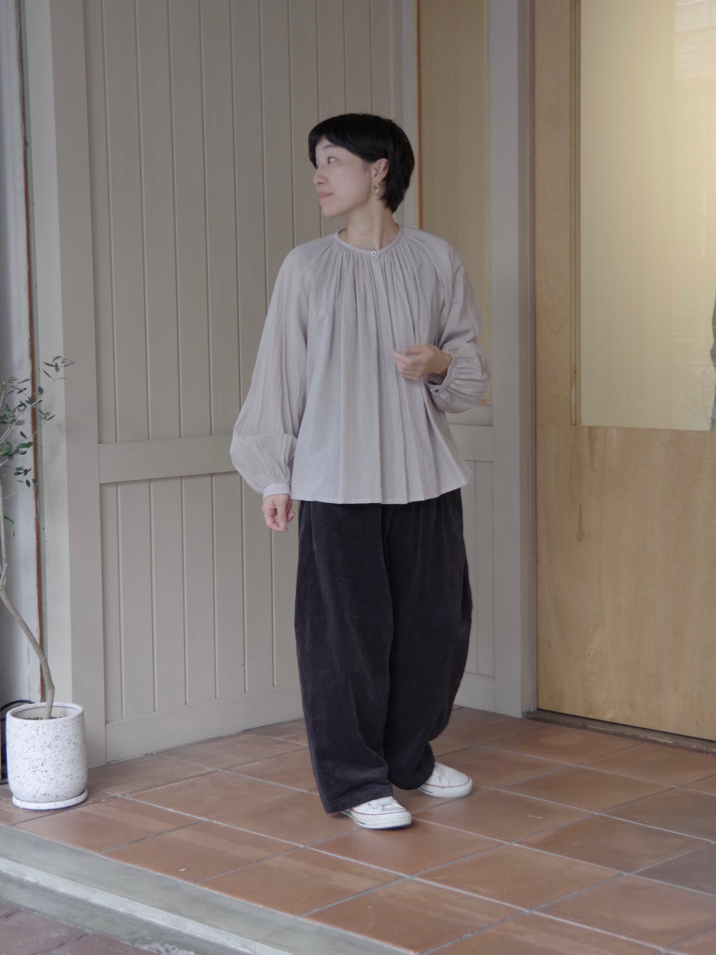 コットンギャザーブラウス |  atelier naruse