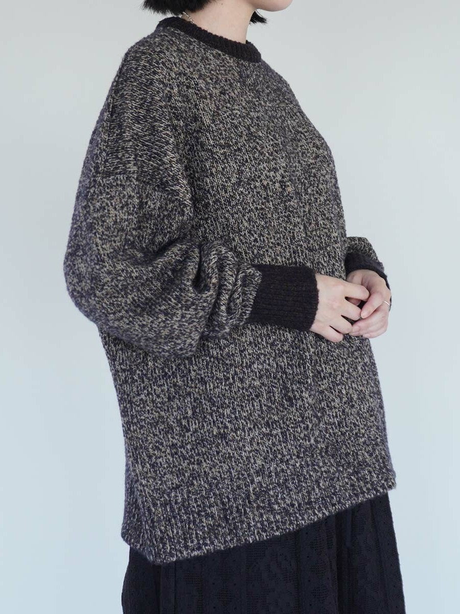 wool cashmere mix collar クルーネックニット | qiri