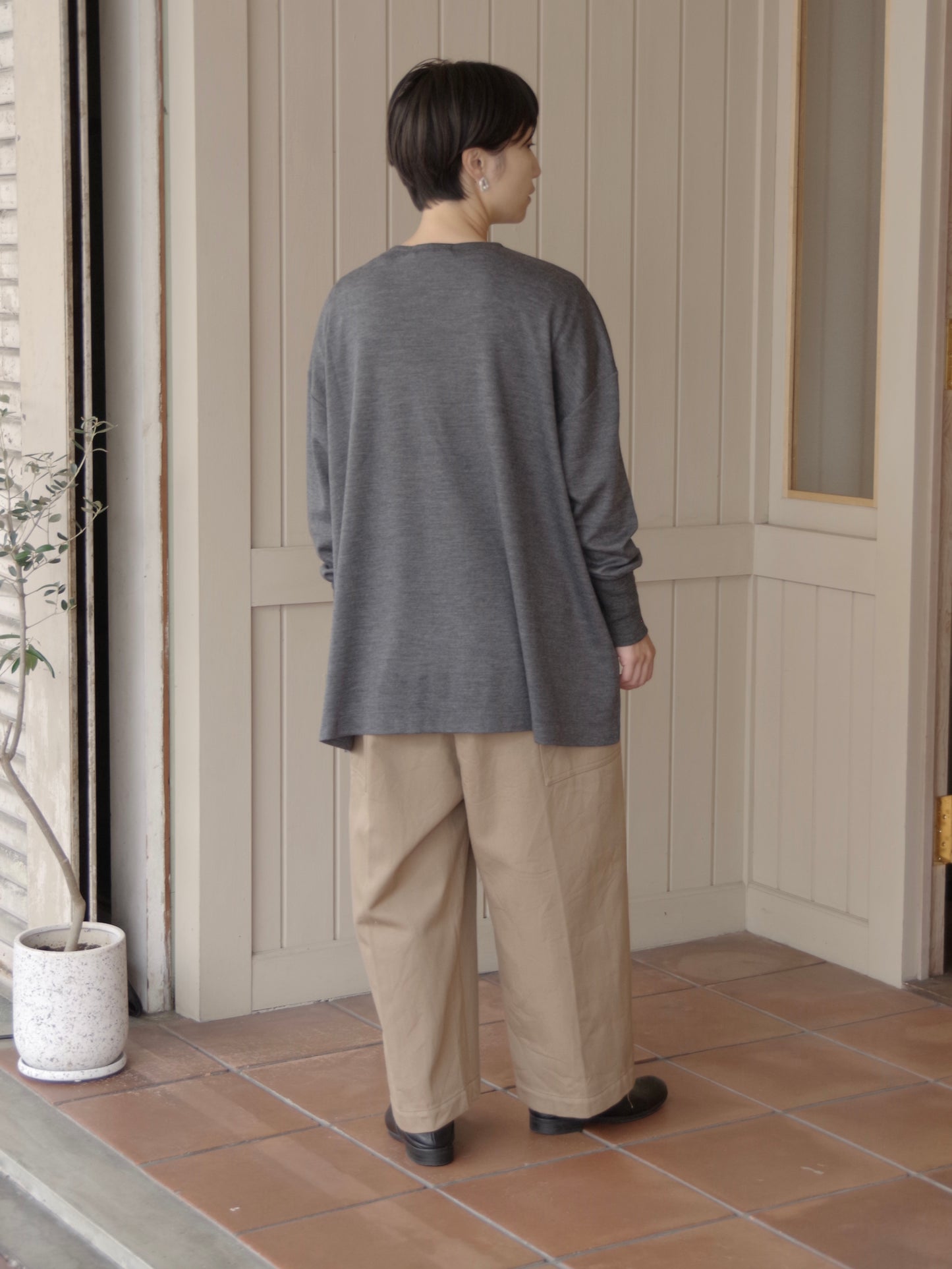 ウールニットカットソー+リブ ( 2 color ) | atelier naruse