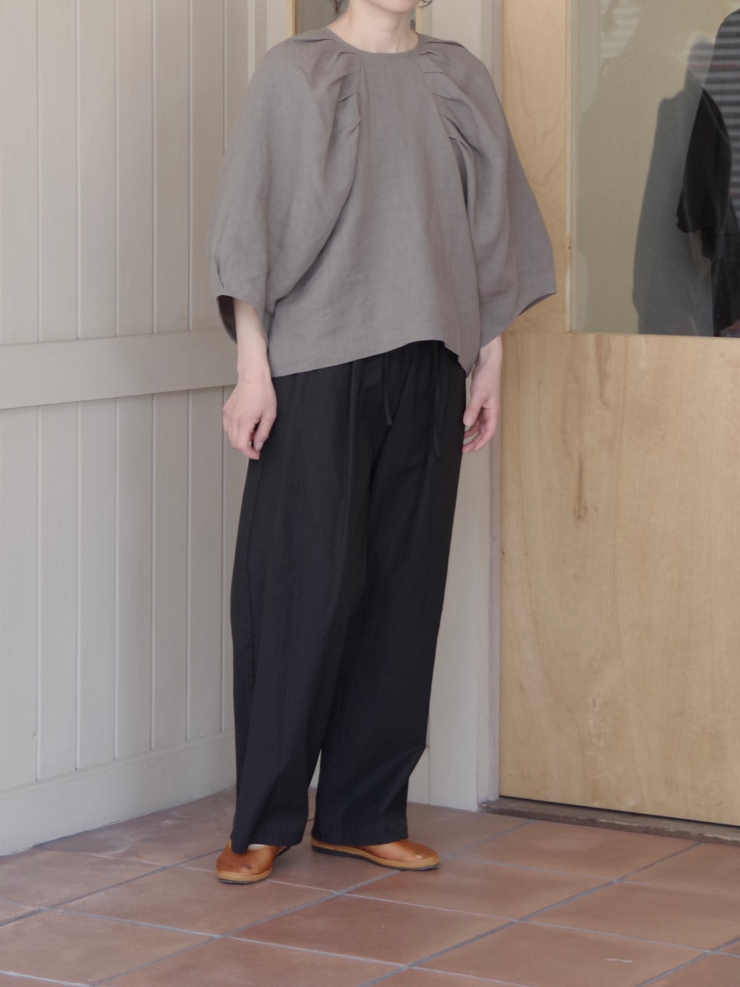 hightwist コットン product dye イージーパンツ(3 colors) | yuni