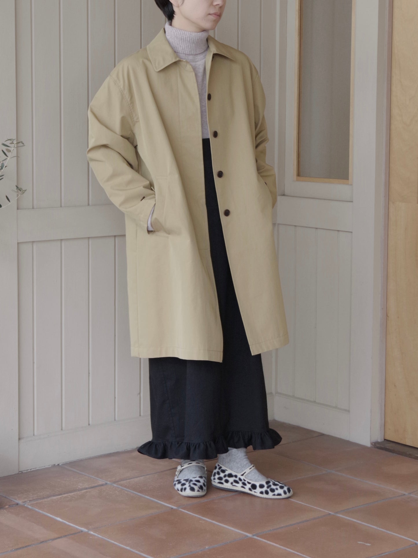 ナイロンツイル(撥水)ステンカラーコート | Handsof creation