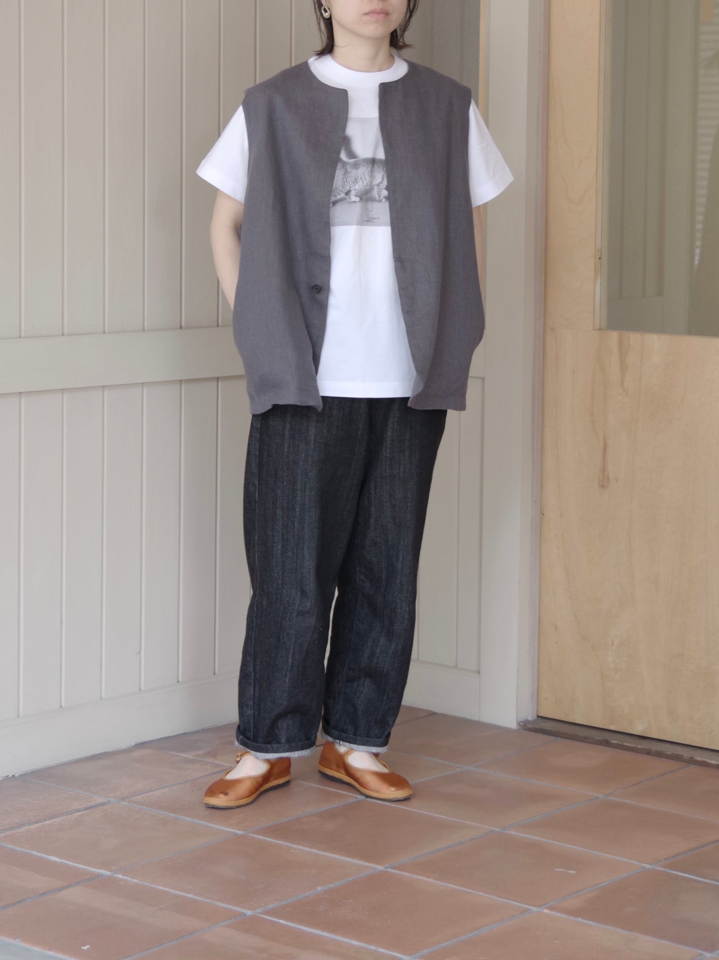 LINEN VEST ( 2 color) | sisisi