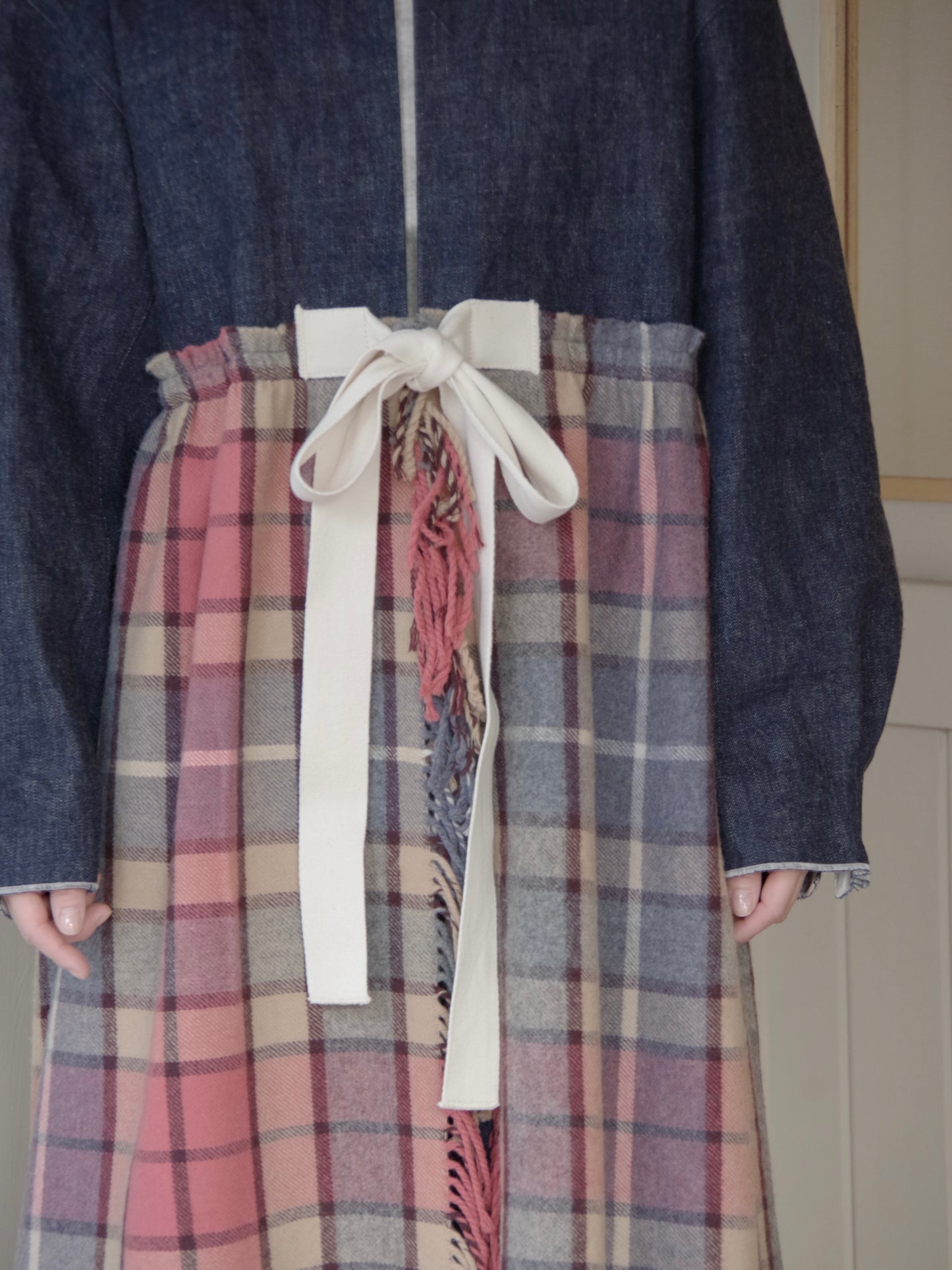 デニム×ストール切り替えコート MO-25-CO-005