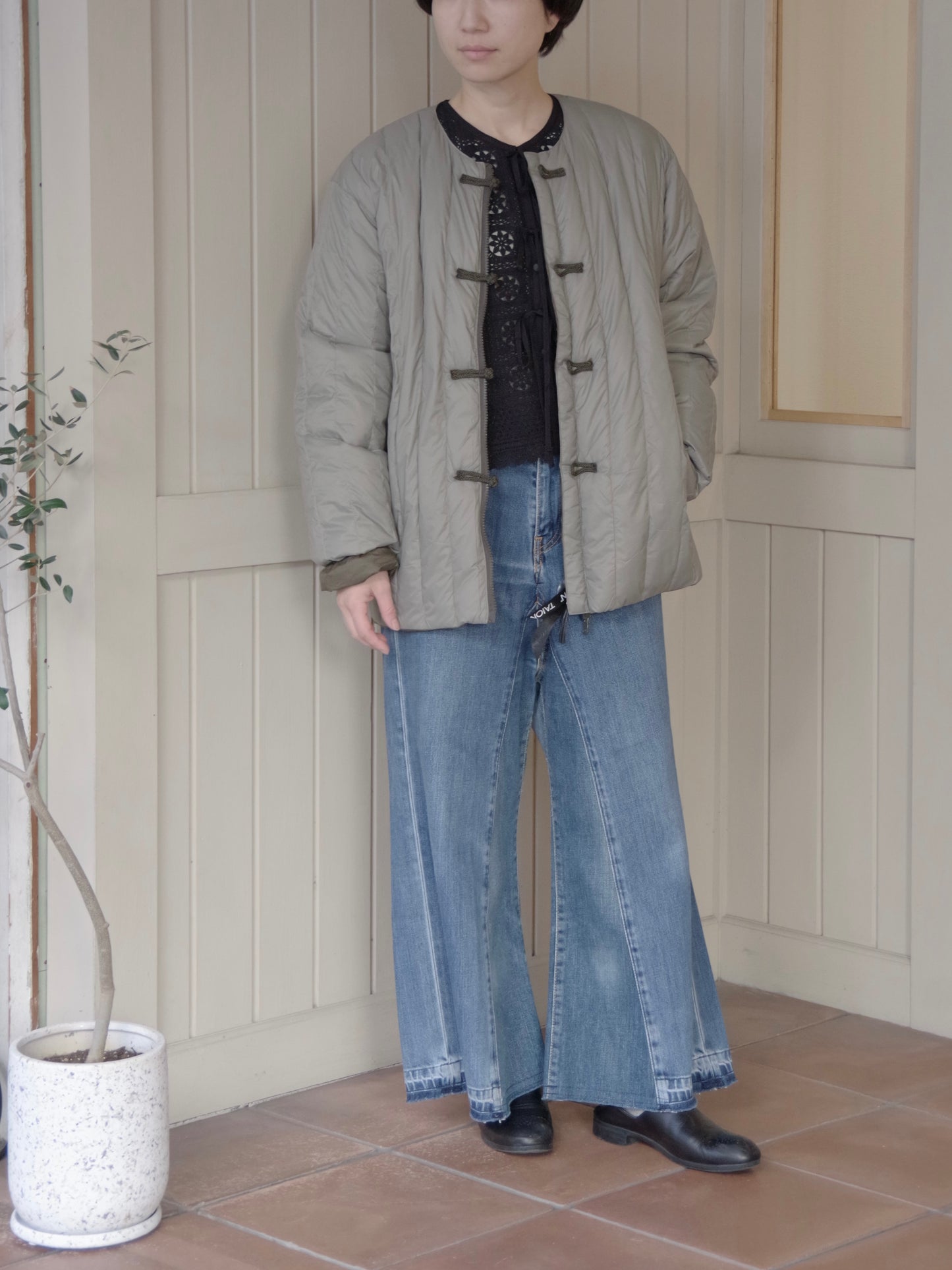 チャイナボタンダウンジャケット | TAION