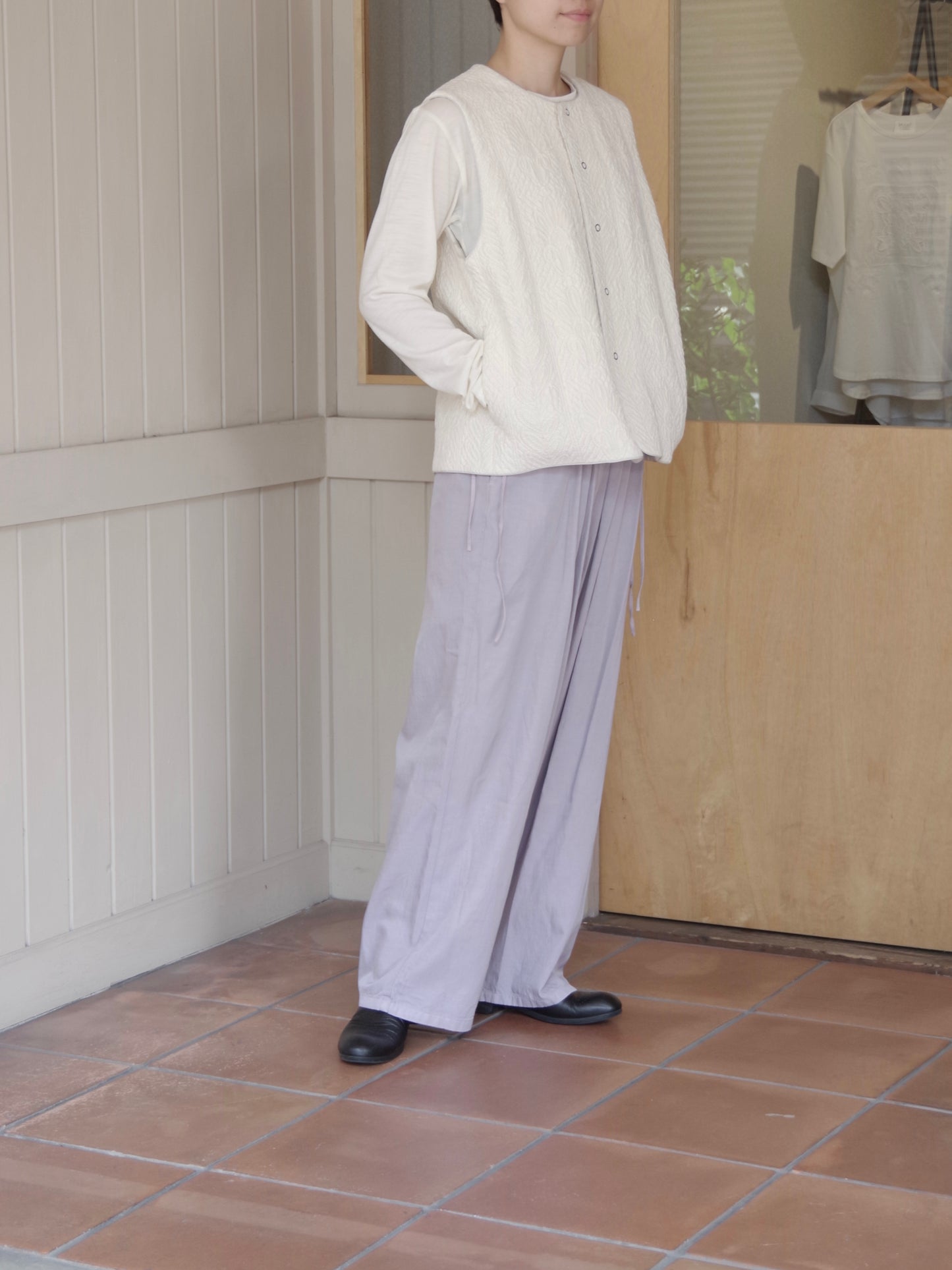レーヨン/キュプラ twill product dye drawstrings パンツ ( 3 colors) | yuni