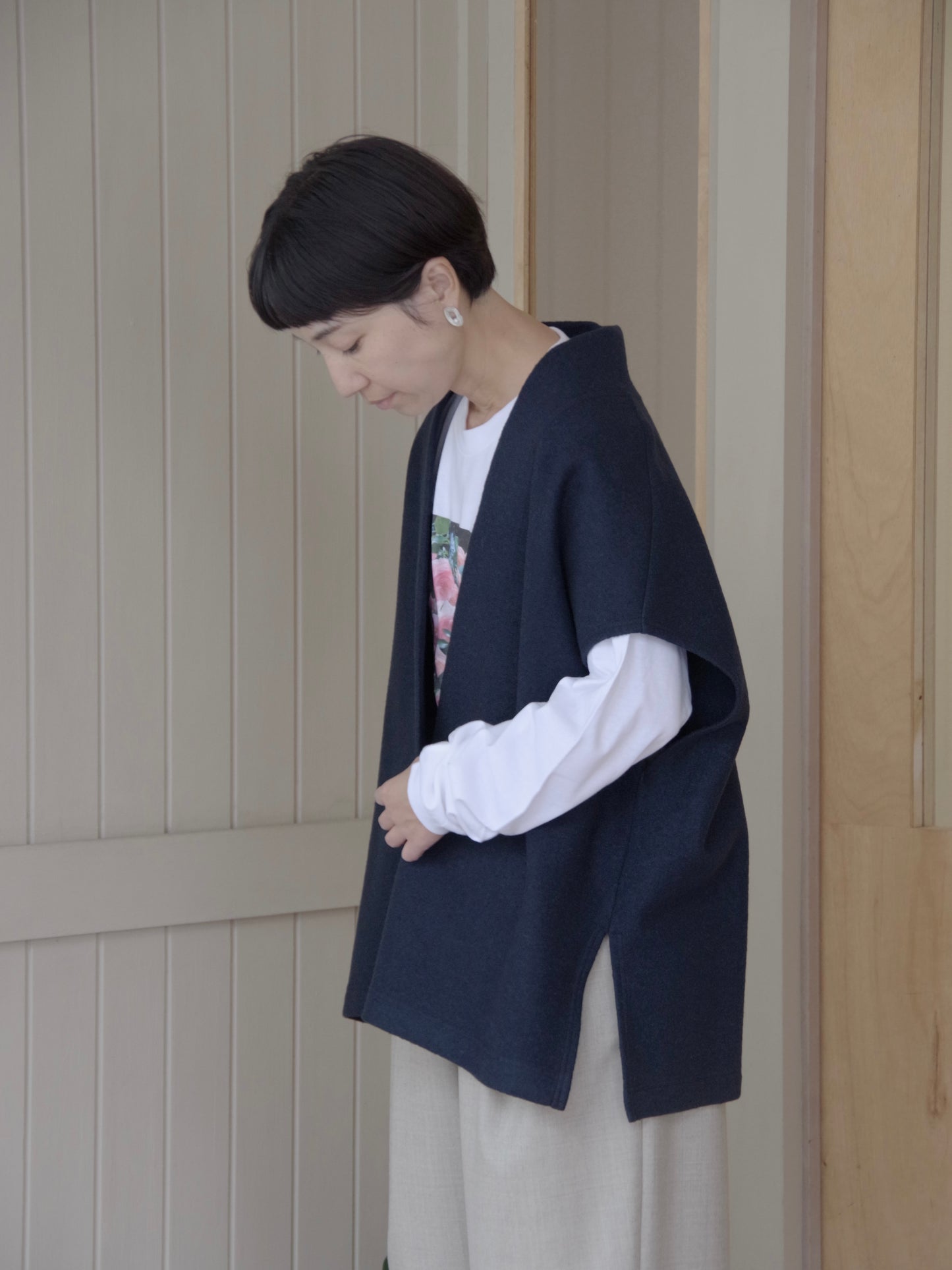 圧縮ウール Vネックプルオーバージレ ( 3 colors) | SI-HIRAI