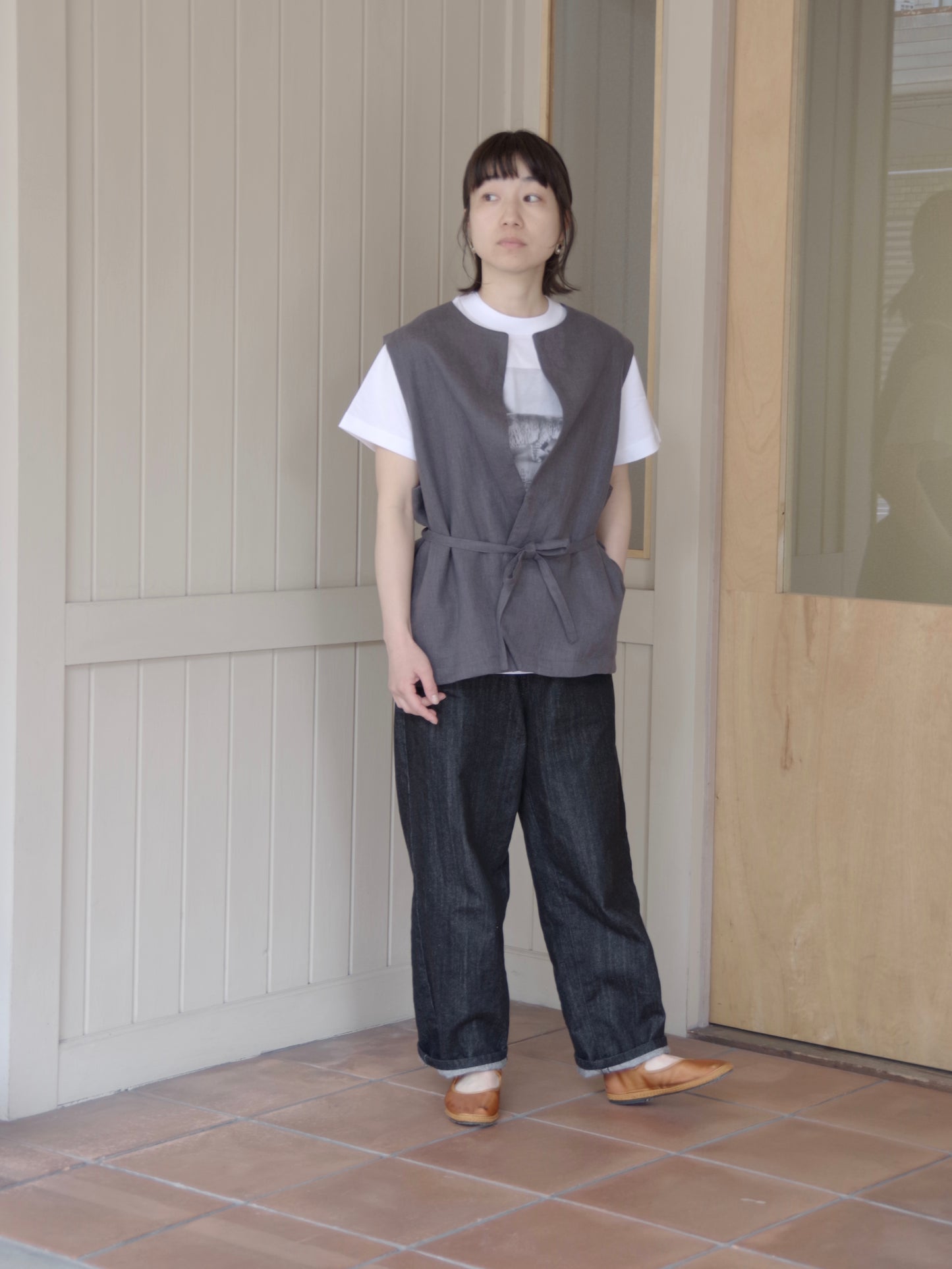 LINEN VEST ( 2 color) | sisisi