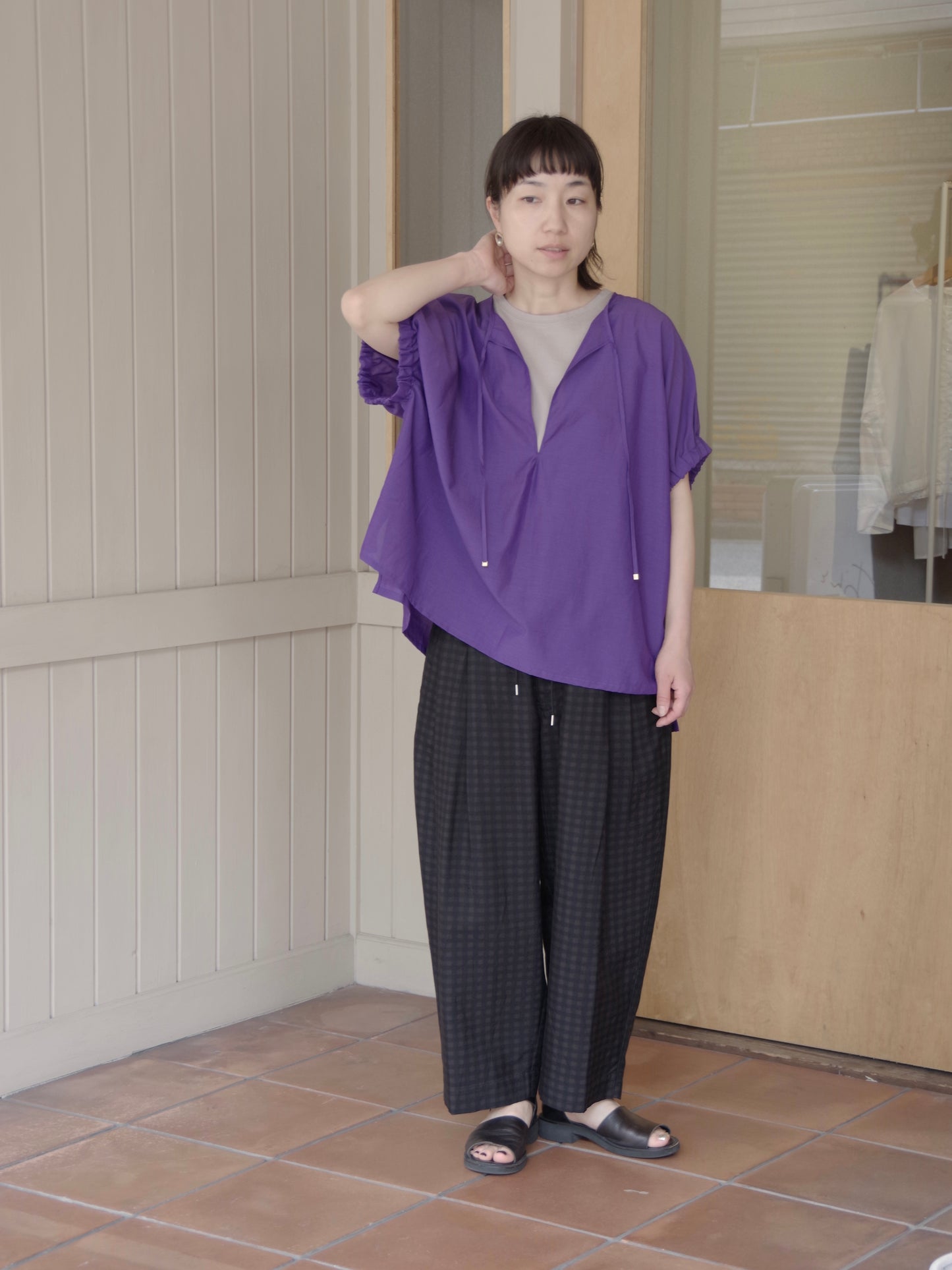 コットンキュプラ ショートブラウス | HAVERSACK
