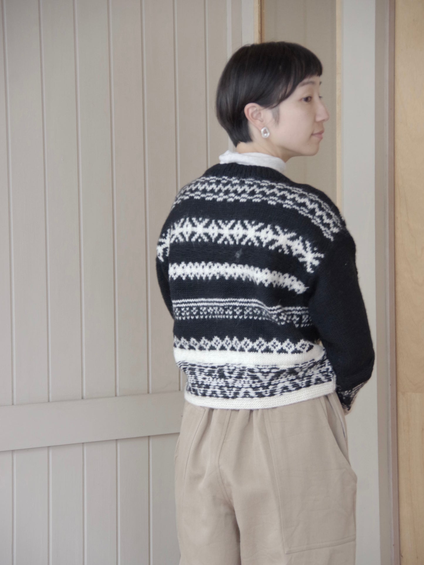 ネパールウール ジャカード長袖 プルオーバー(2 color) | iki