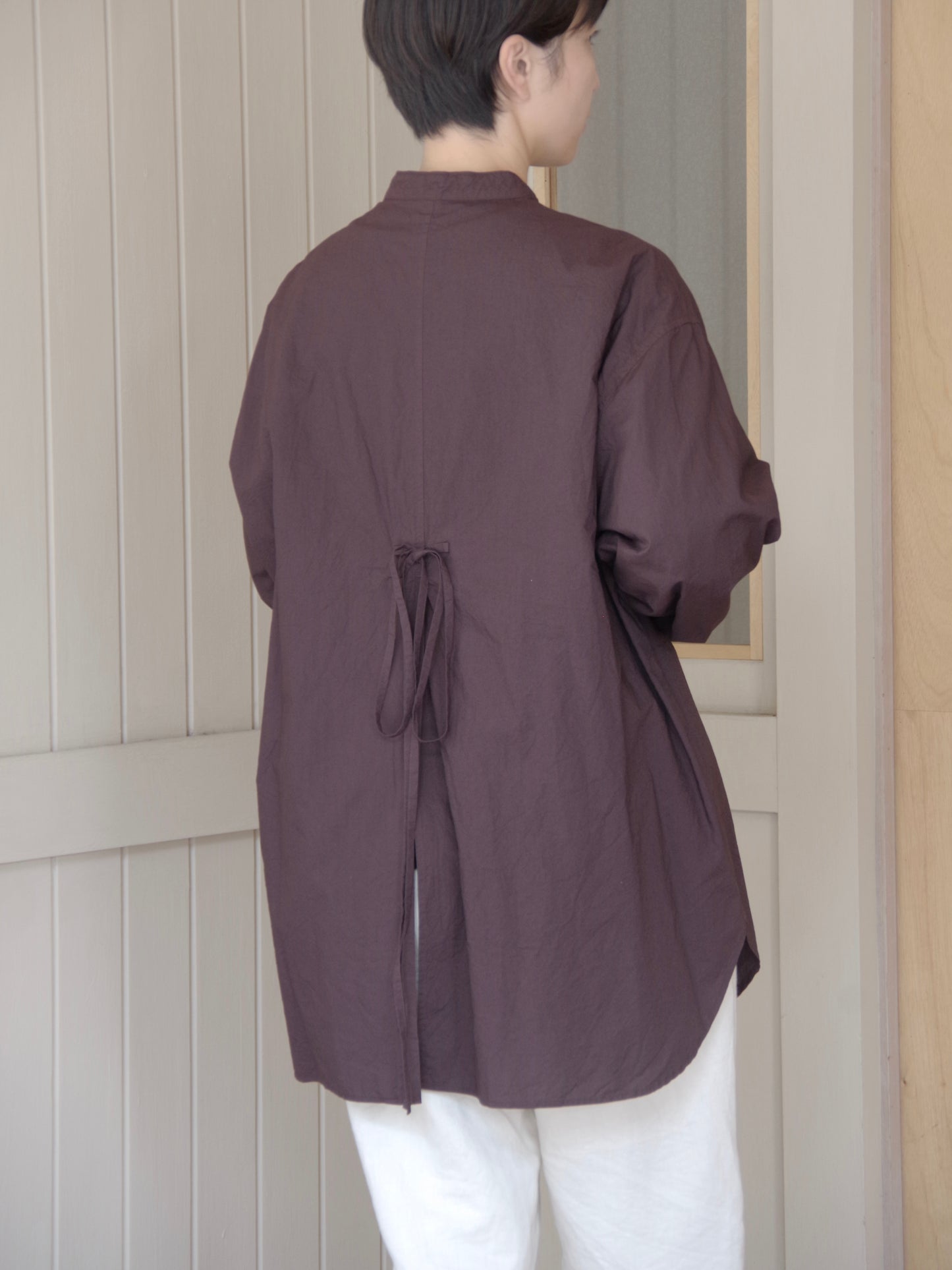 コットンキャッチワッシャーmoe sleeves バックリボン ブラウス ( 3 colors) | yuni
