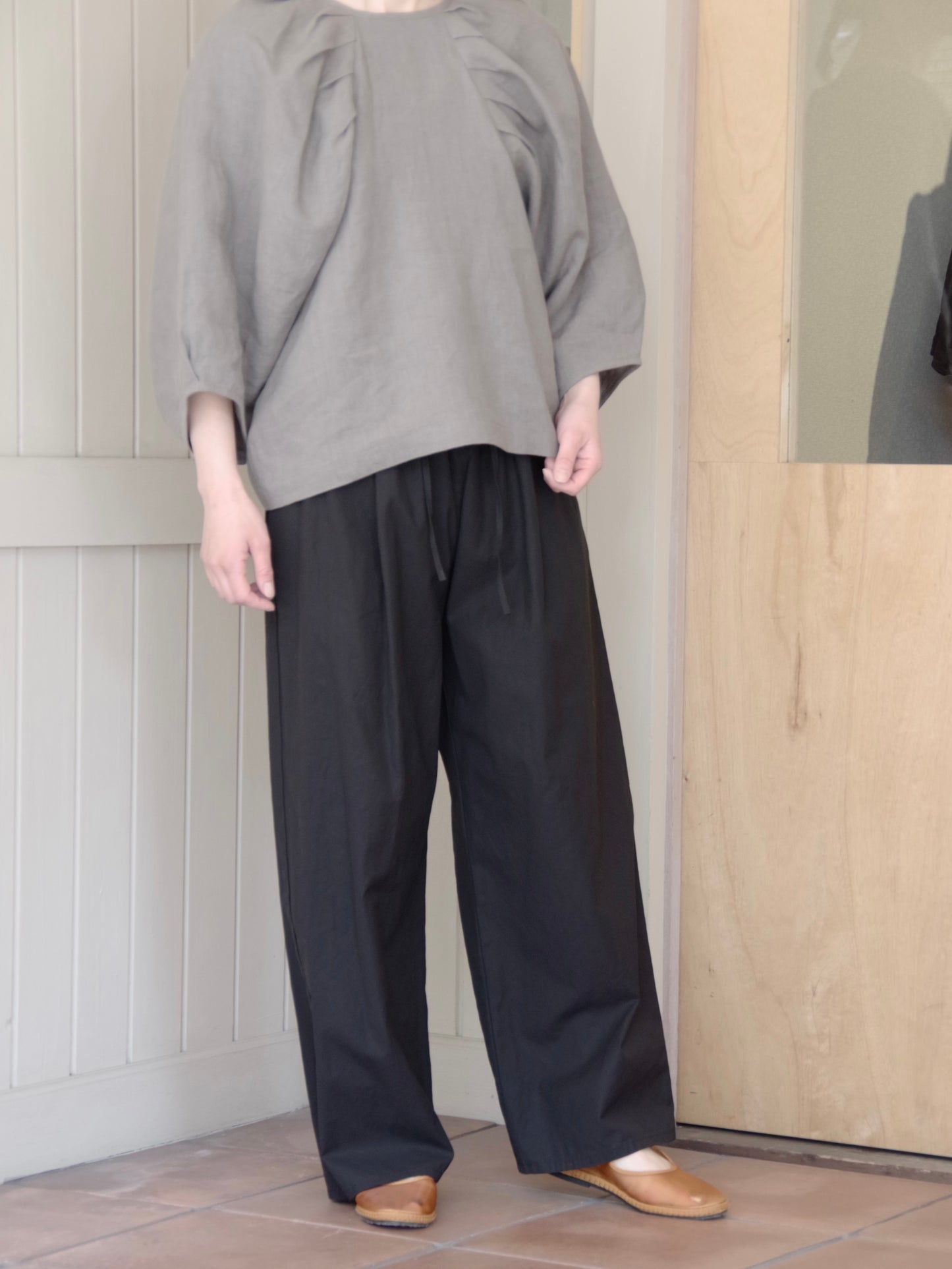 hightwist コットン product dye イージーパンツ(3 colors) | yuni