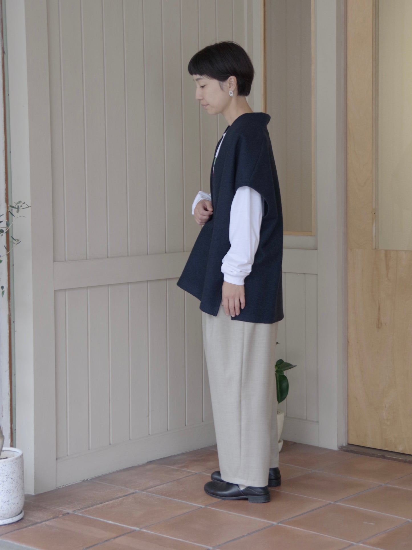 圧縮ウール Vネックプルオーバージレ ( 3 colors) | SI-HIRAI