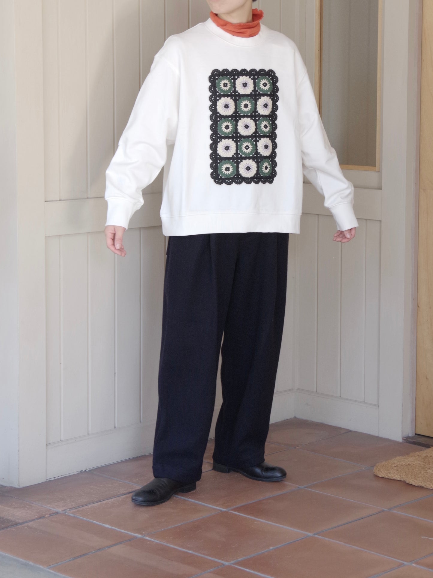 コットン裏毛レースプルオーバー | yuni