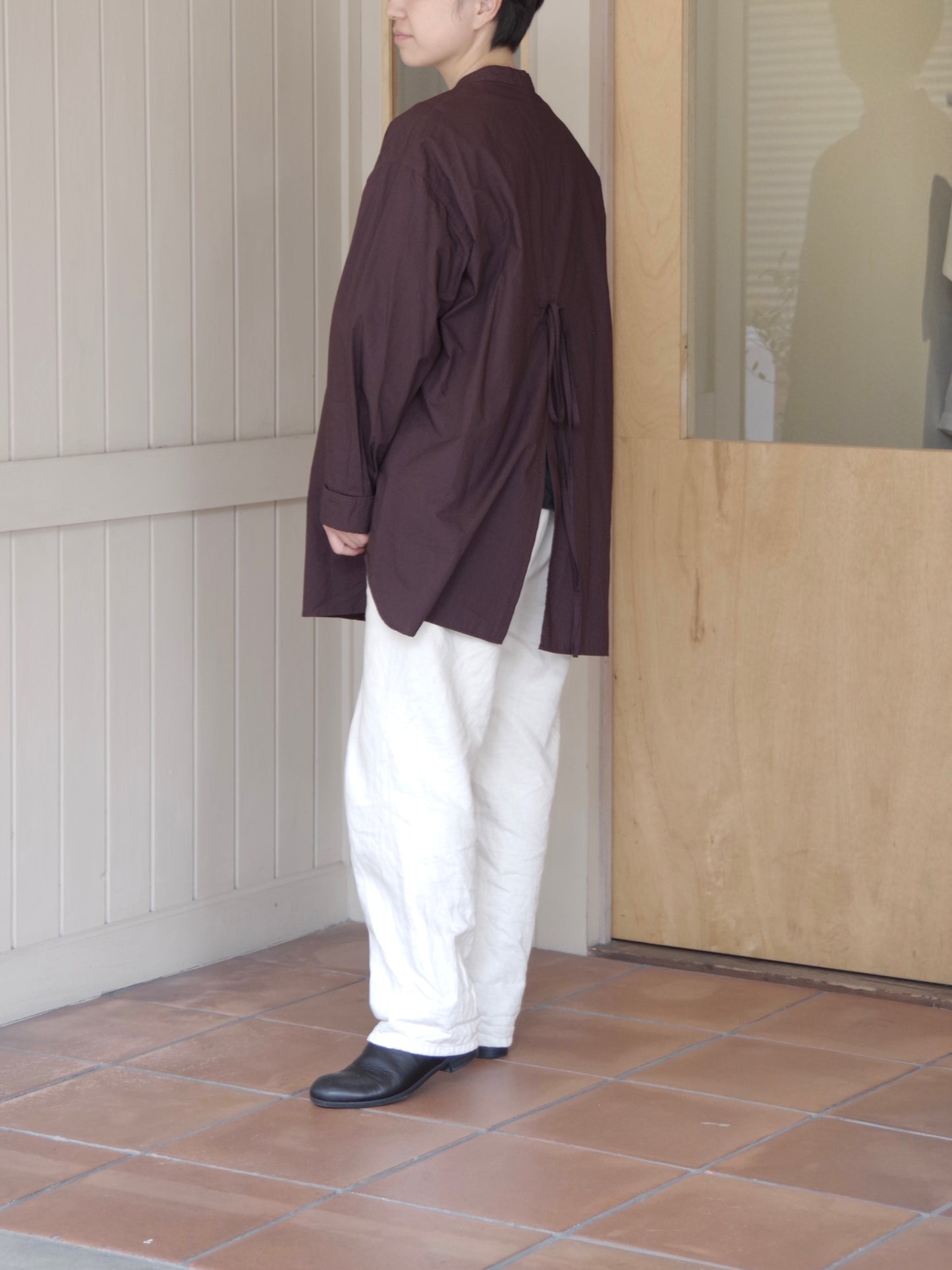 コットンキャッチワッシャーmoe sleeves バックリボン ブラウス ( 3 colors) | yuni