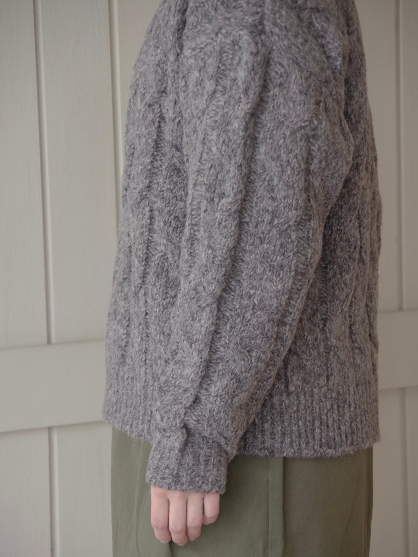 malibo mix ウール アラン編みプルオーバー | yuni