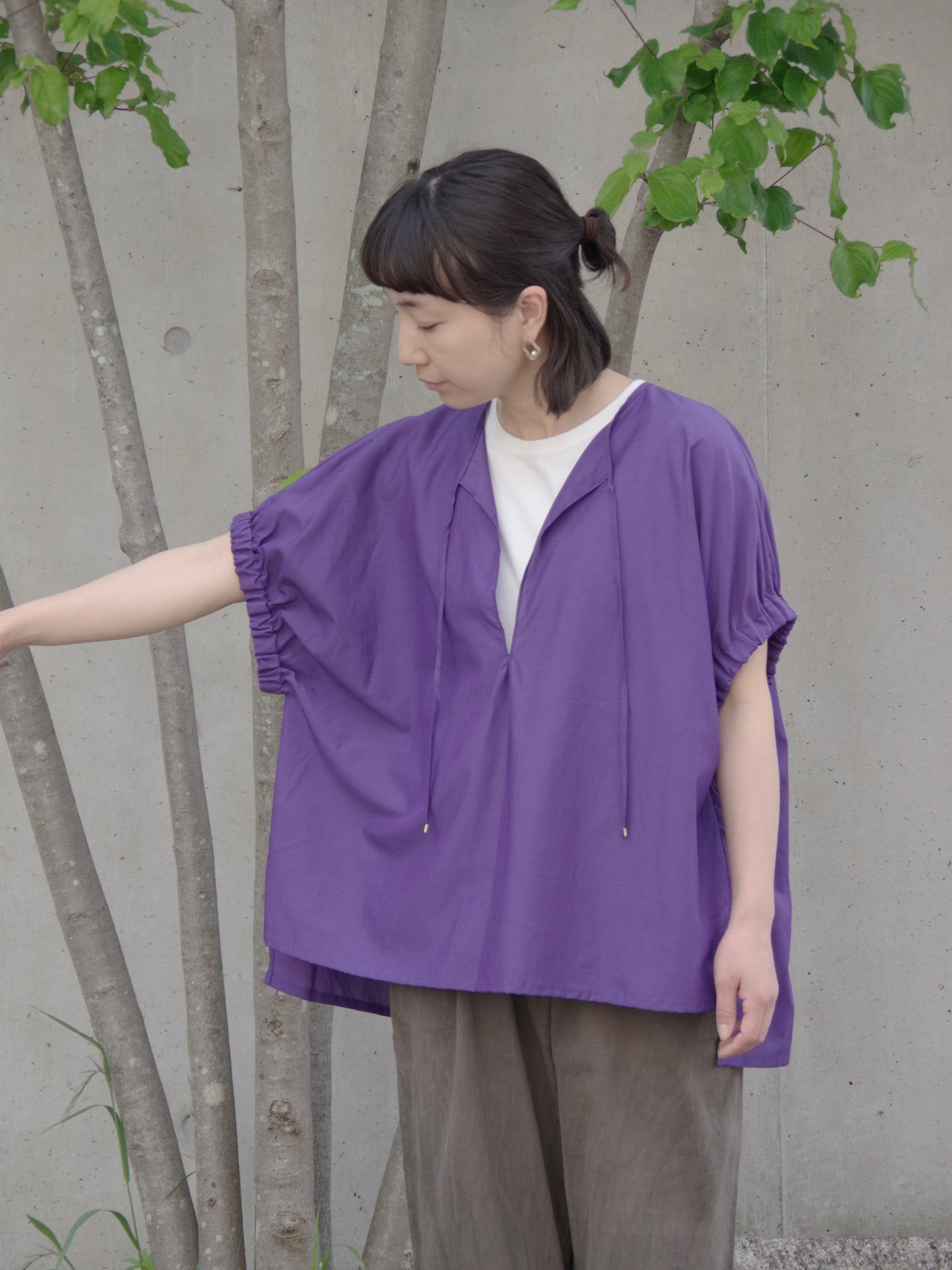 コットンキュプラ ショートブラウス | HAVERSACK