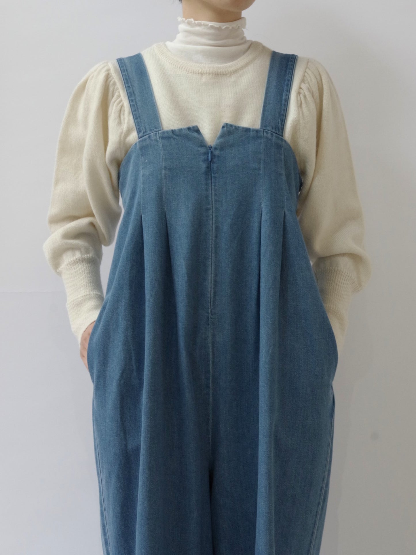 DENIM WIDE OVERALL (2color) | sisisi