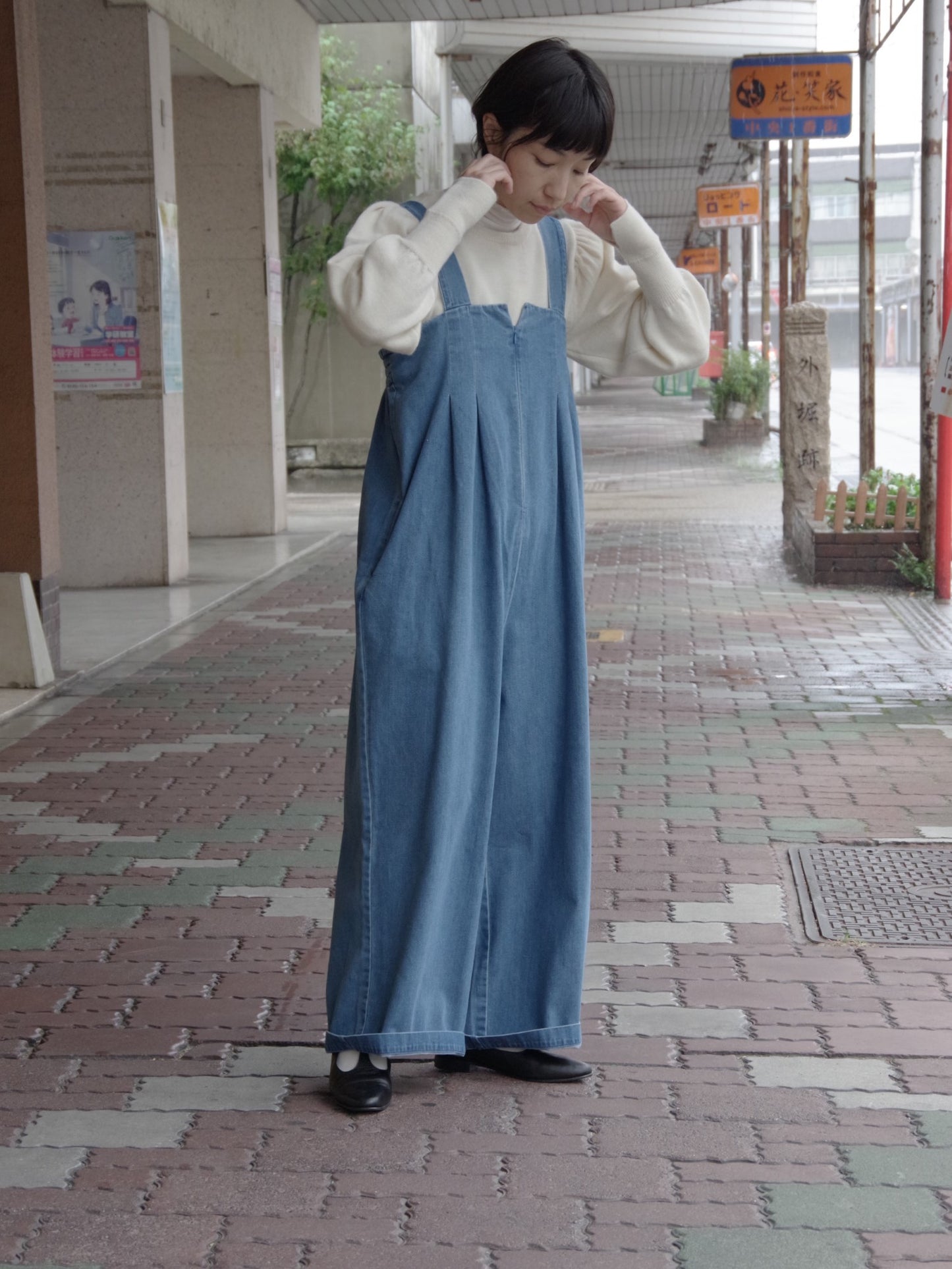 DENIM WIDE OVERALL (2color) | sisisi