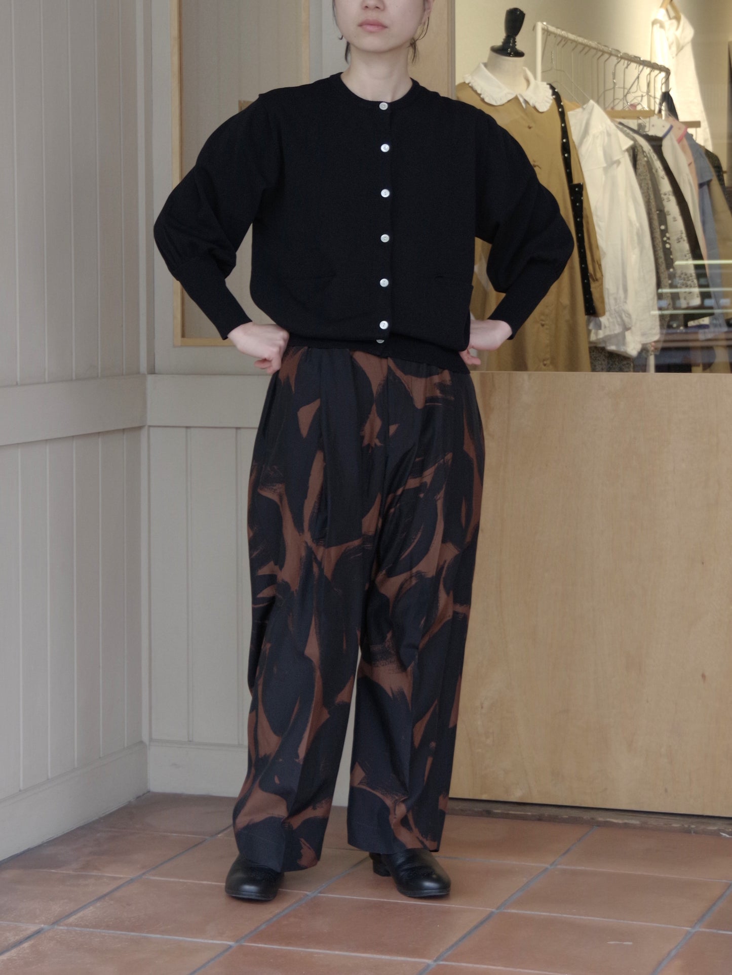 ギャザースリーブニットカーディガン | Gauze#