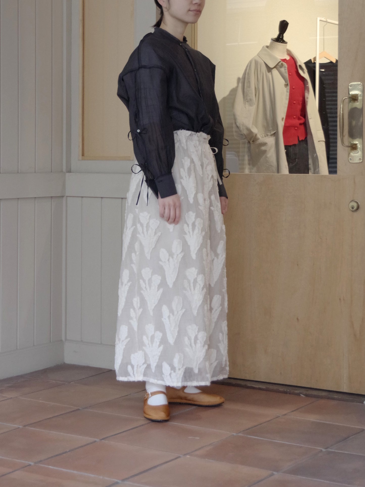 tulip lace jacquard スカート | qiri