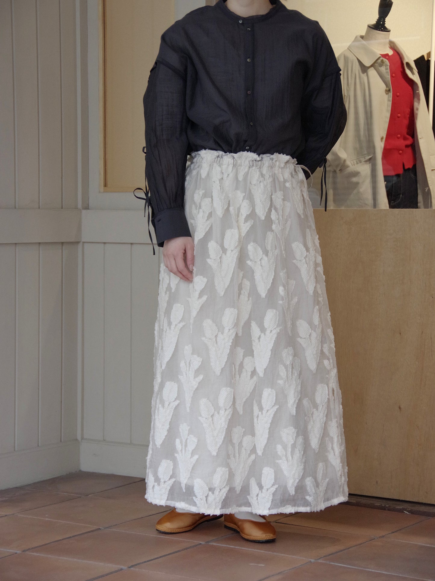 tulip lace jacquard スカート | qiri