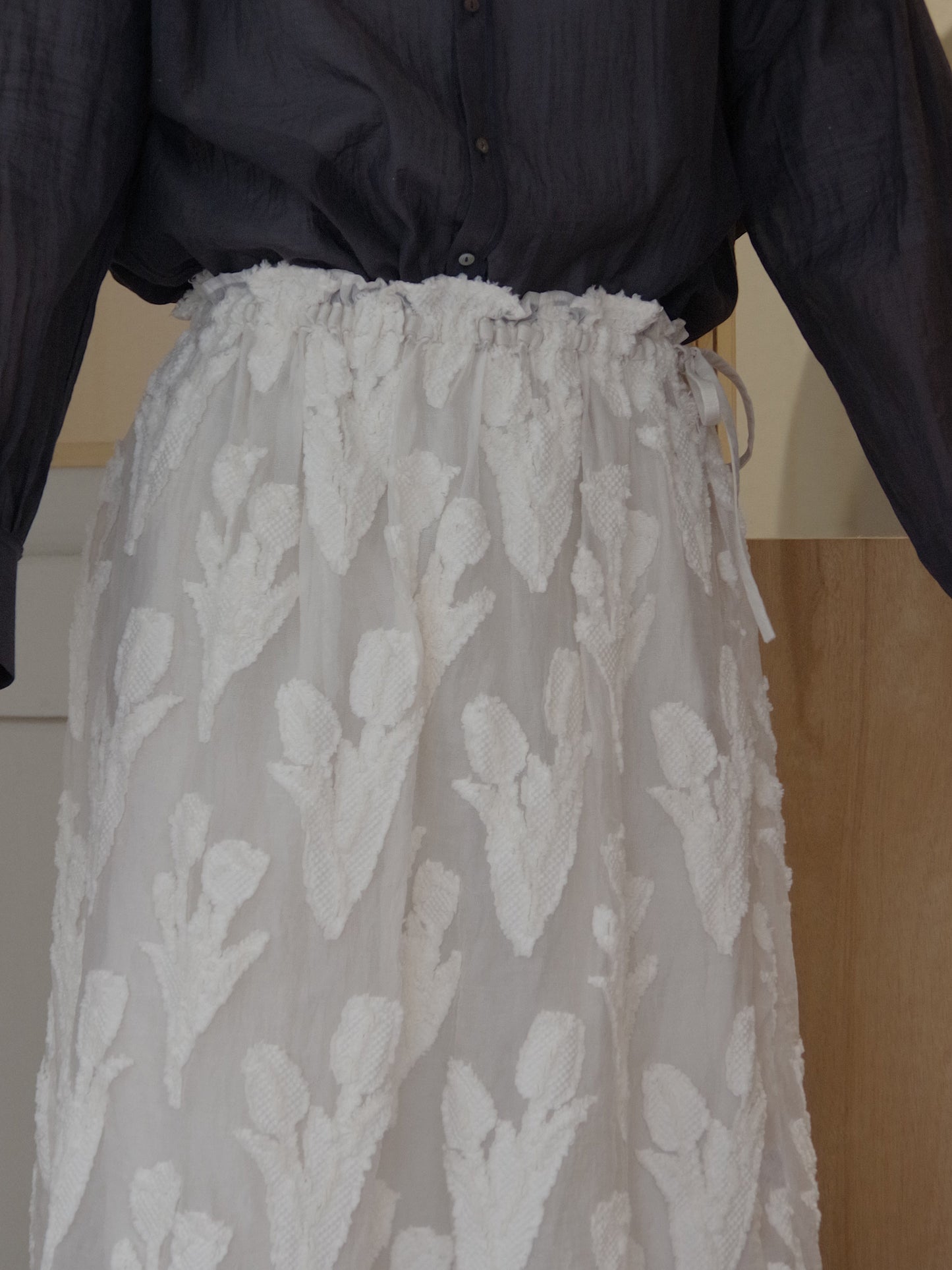 tulip lace jacquard スカート | qiri