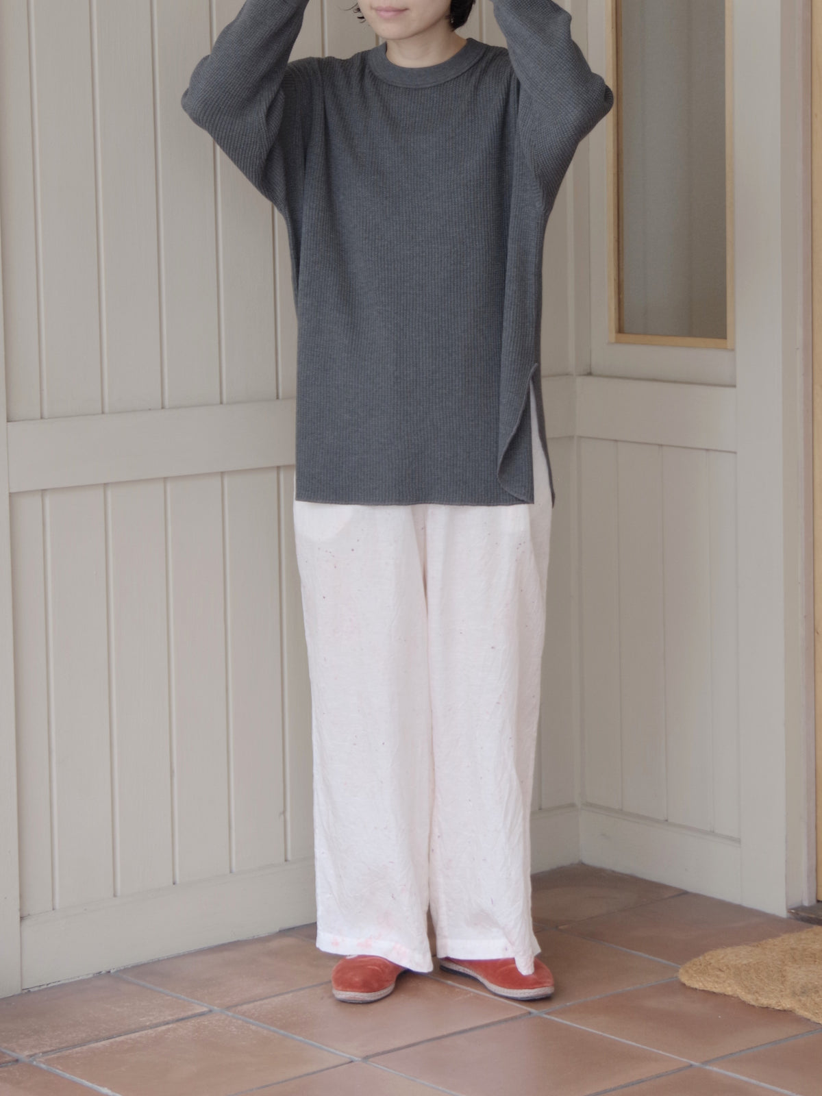Cotton waffle long sleeves プルオーバー | yuni