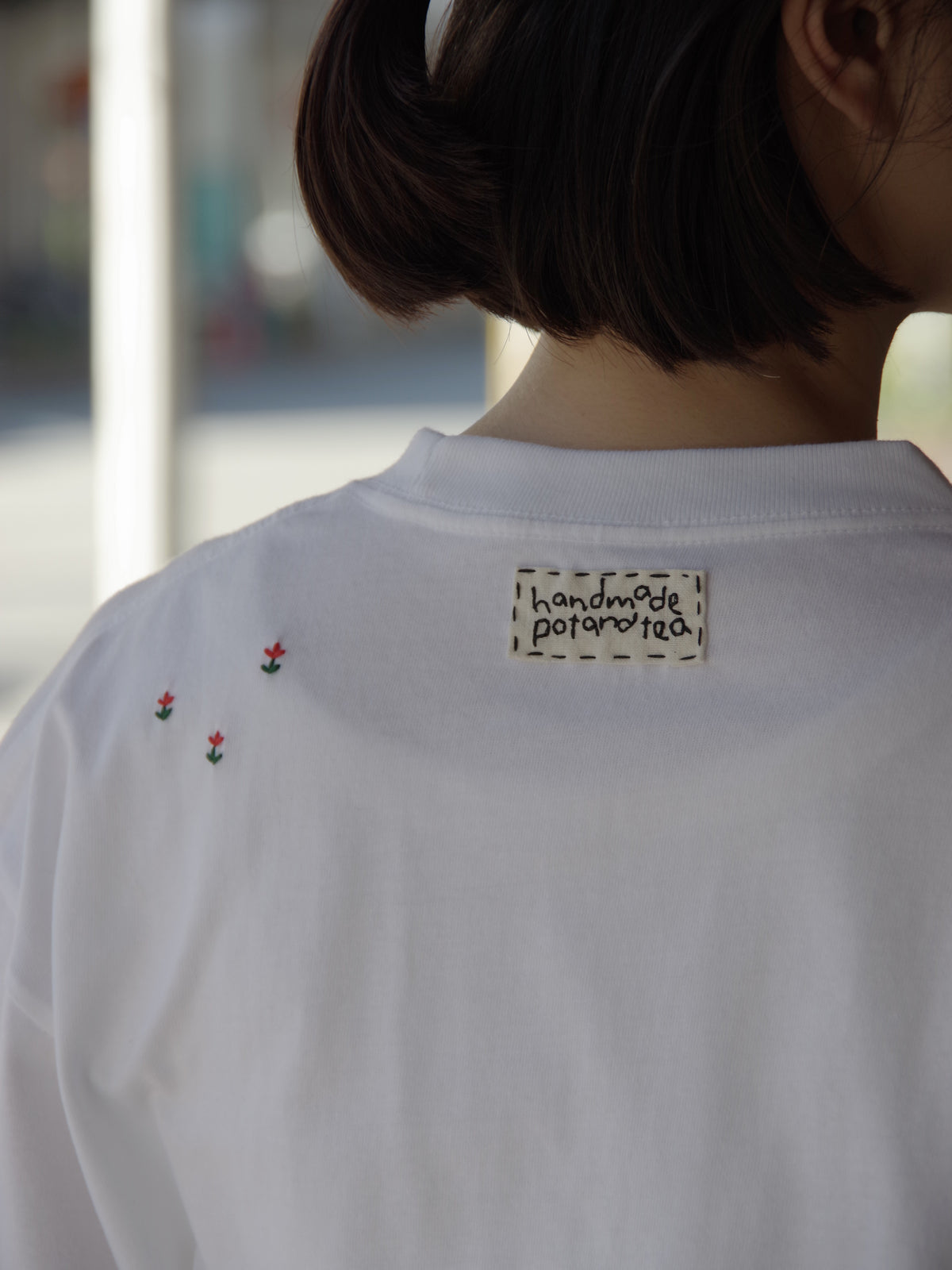【予約商品】おんど 5th Limited Item 小花の刺繍長袖Tシャツ | pot and tea