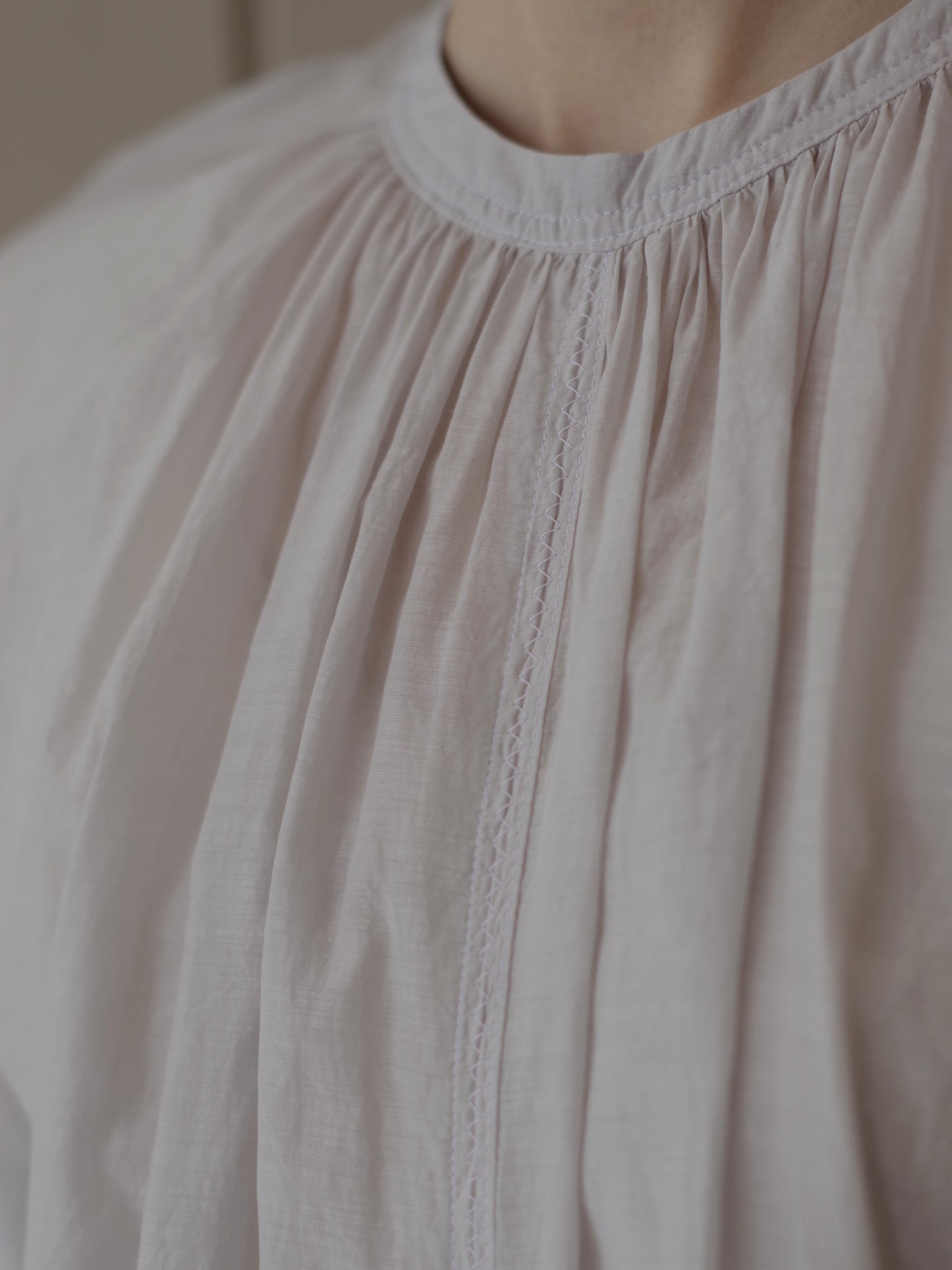 100/1Cotton/Cupra gather sleevesブラウス | yuni