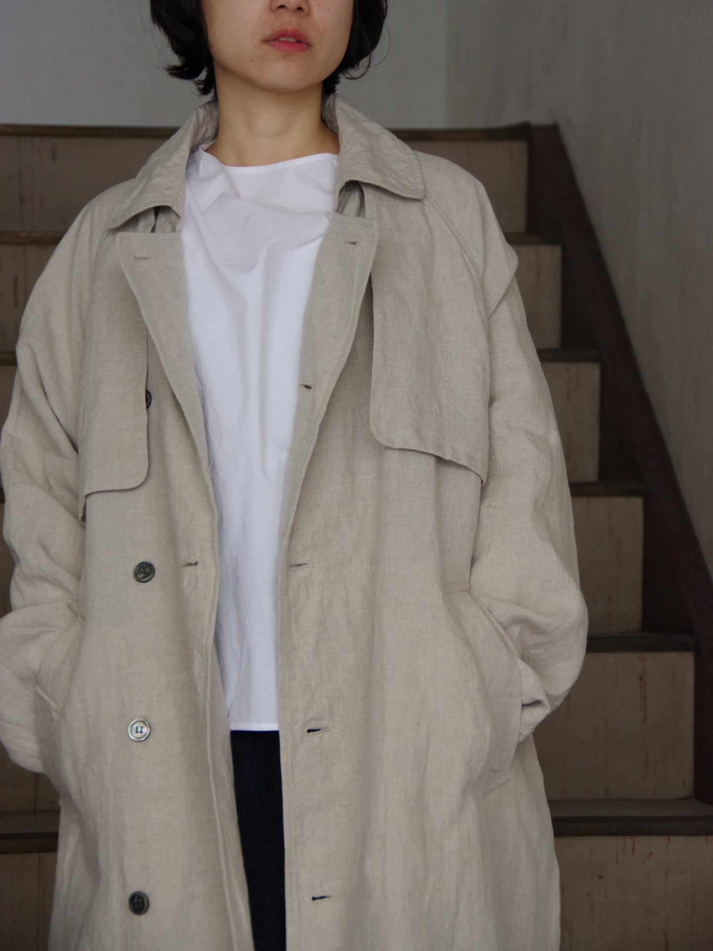 40リネン HIGH DENSITY EFFORTLESS TRENCH | UNIVERSAL TISSU