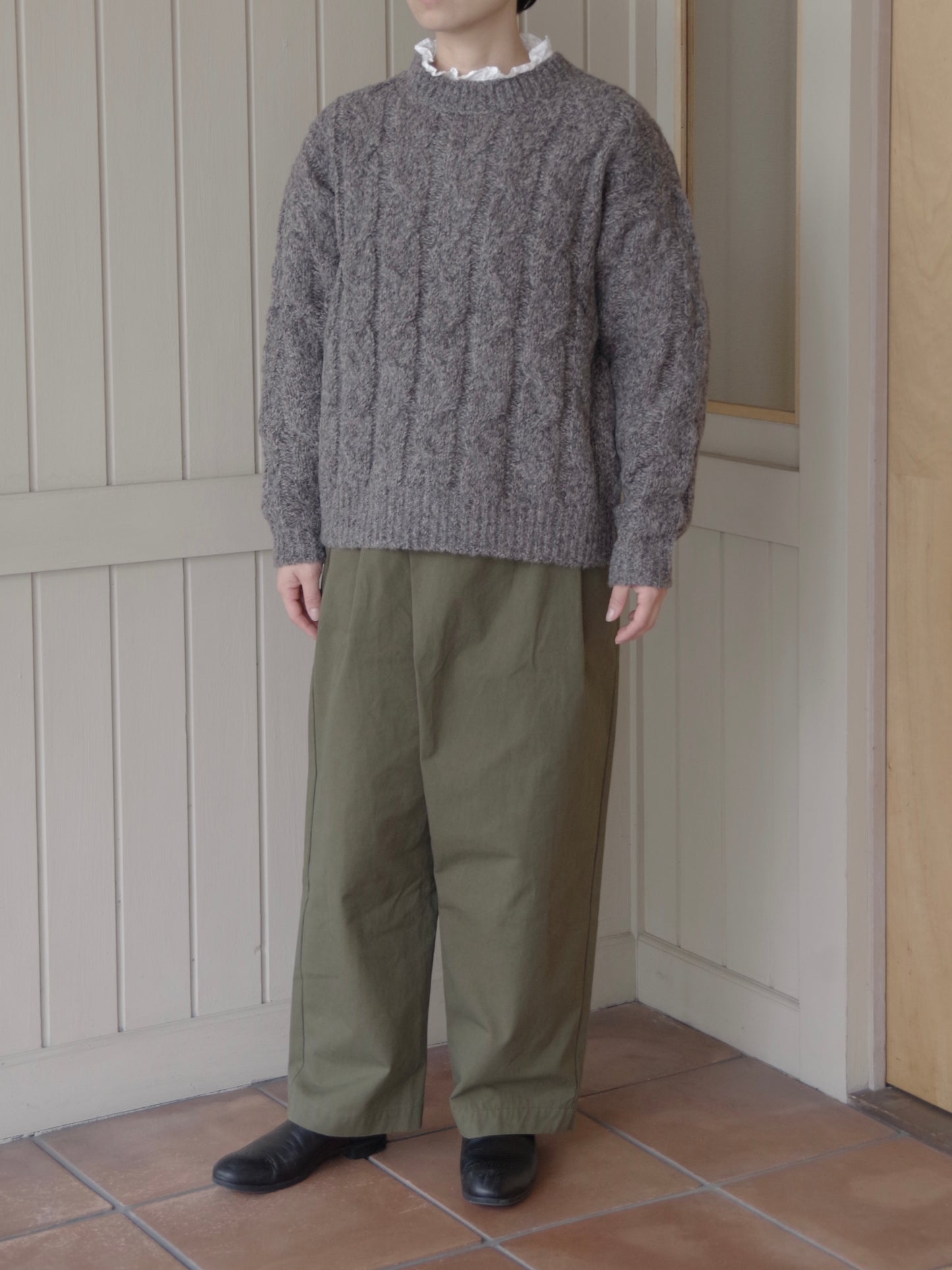 malibo mix ウール アラン編みプルオーバー | yuni