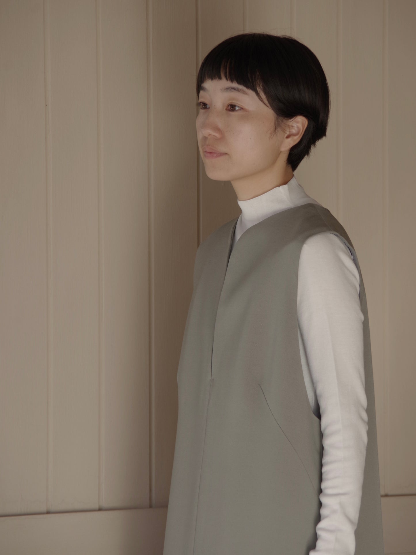 レーヨンウール slit neck jumper スカート | yuni