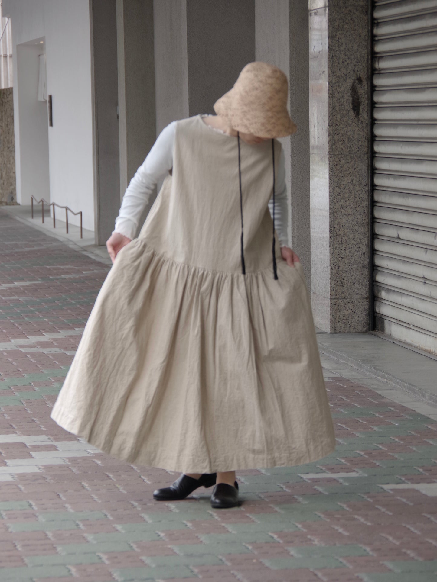 SLEEVELESS CANVAS ワンピース　｜ROBE de PEAU