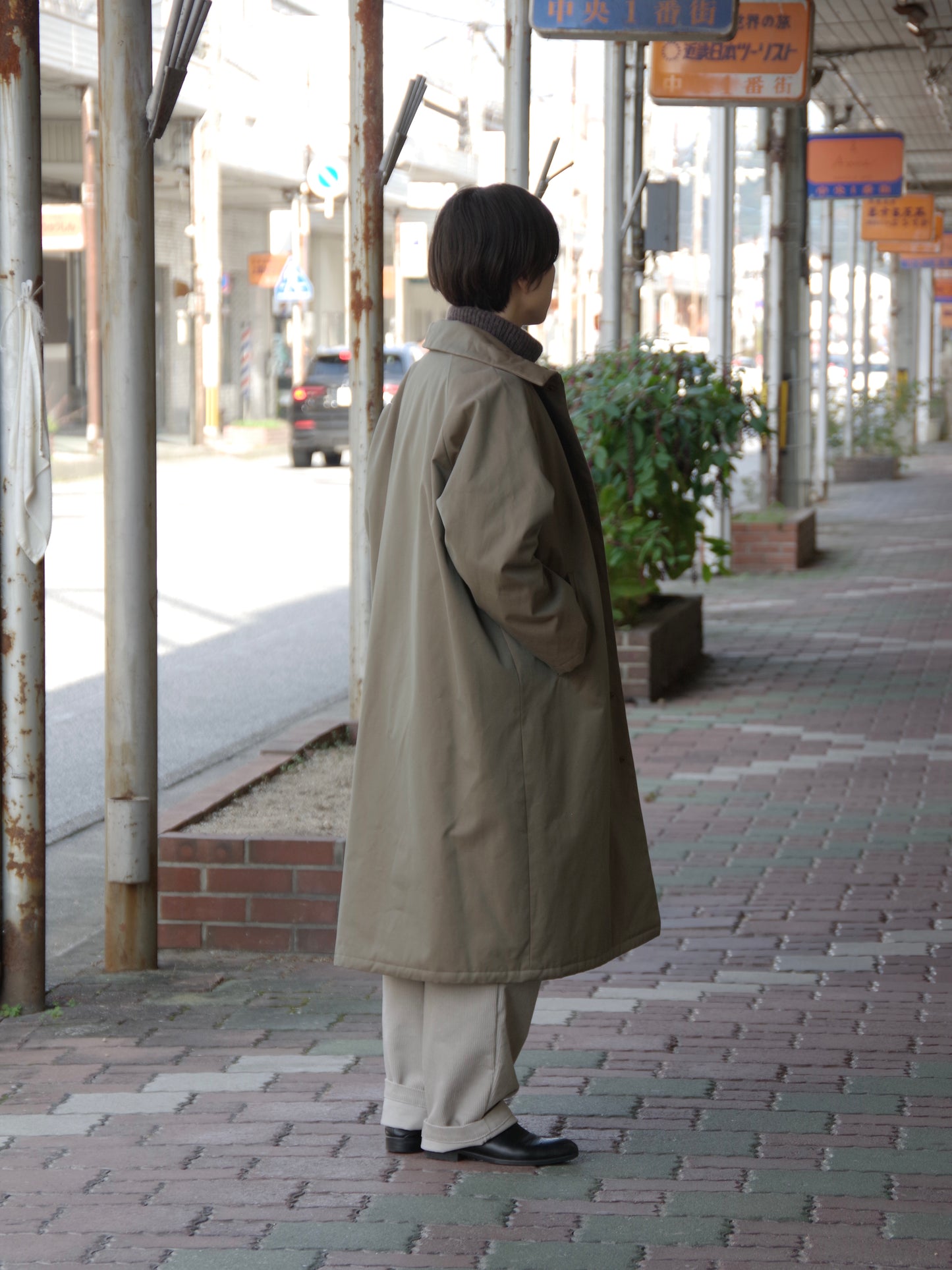 コットン中綿ロングコート | atelier naruse