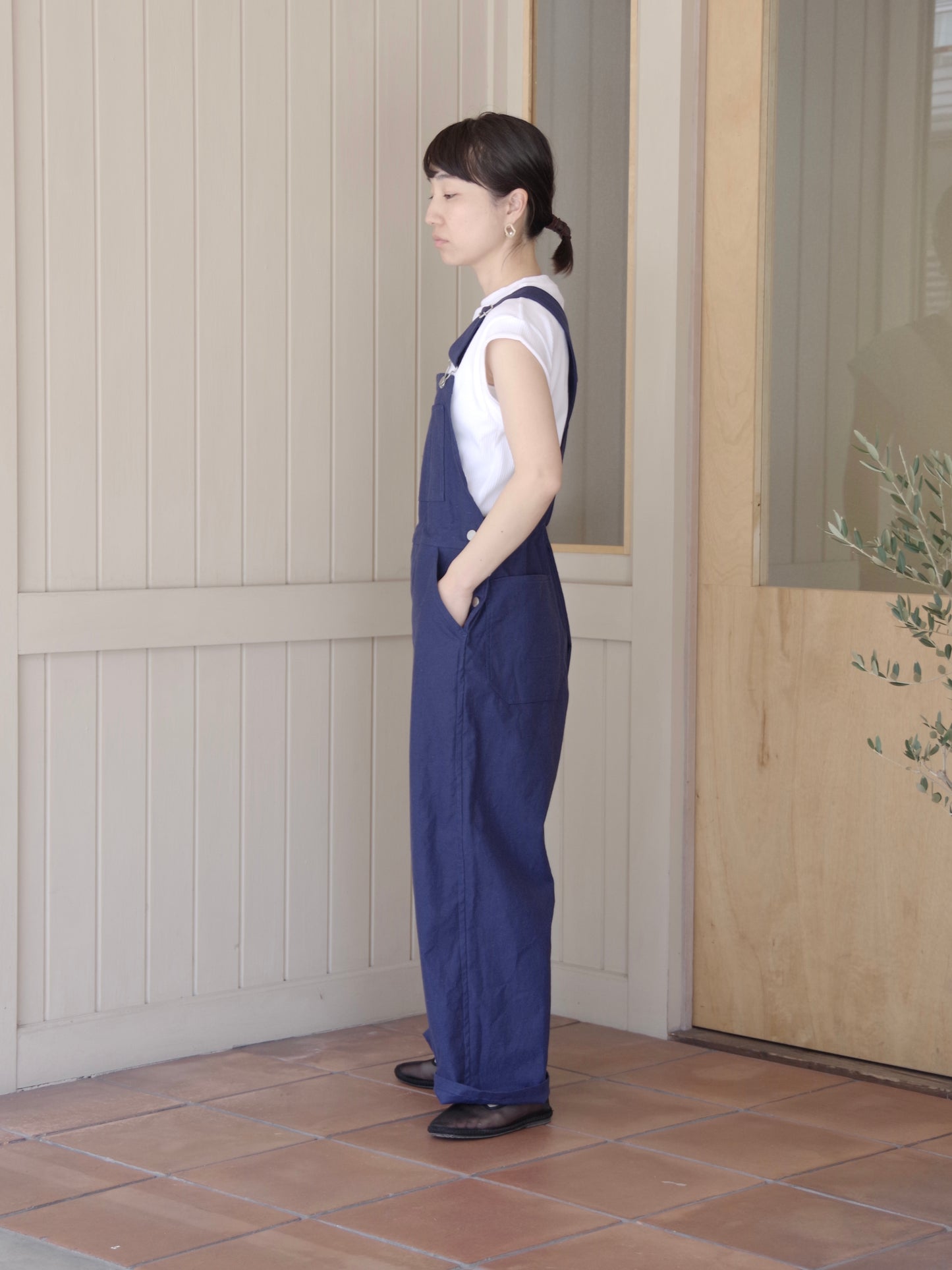 Organic Cotton Nepped Back Twill  オーバーオール(2color) | OUVERT