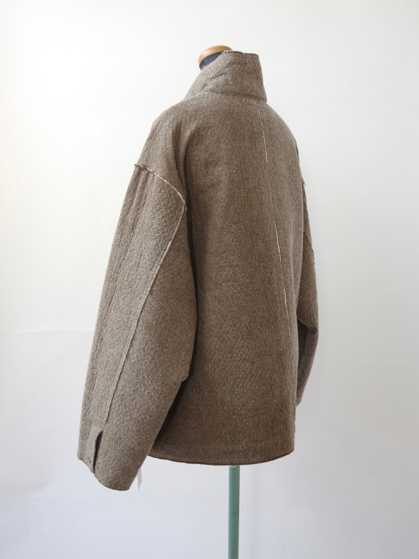 denim / fleece needle punch over jacket | qiri