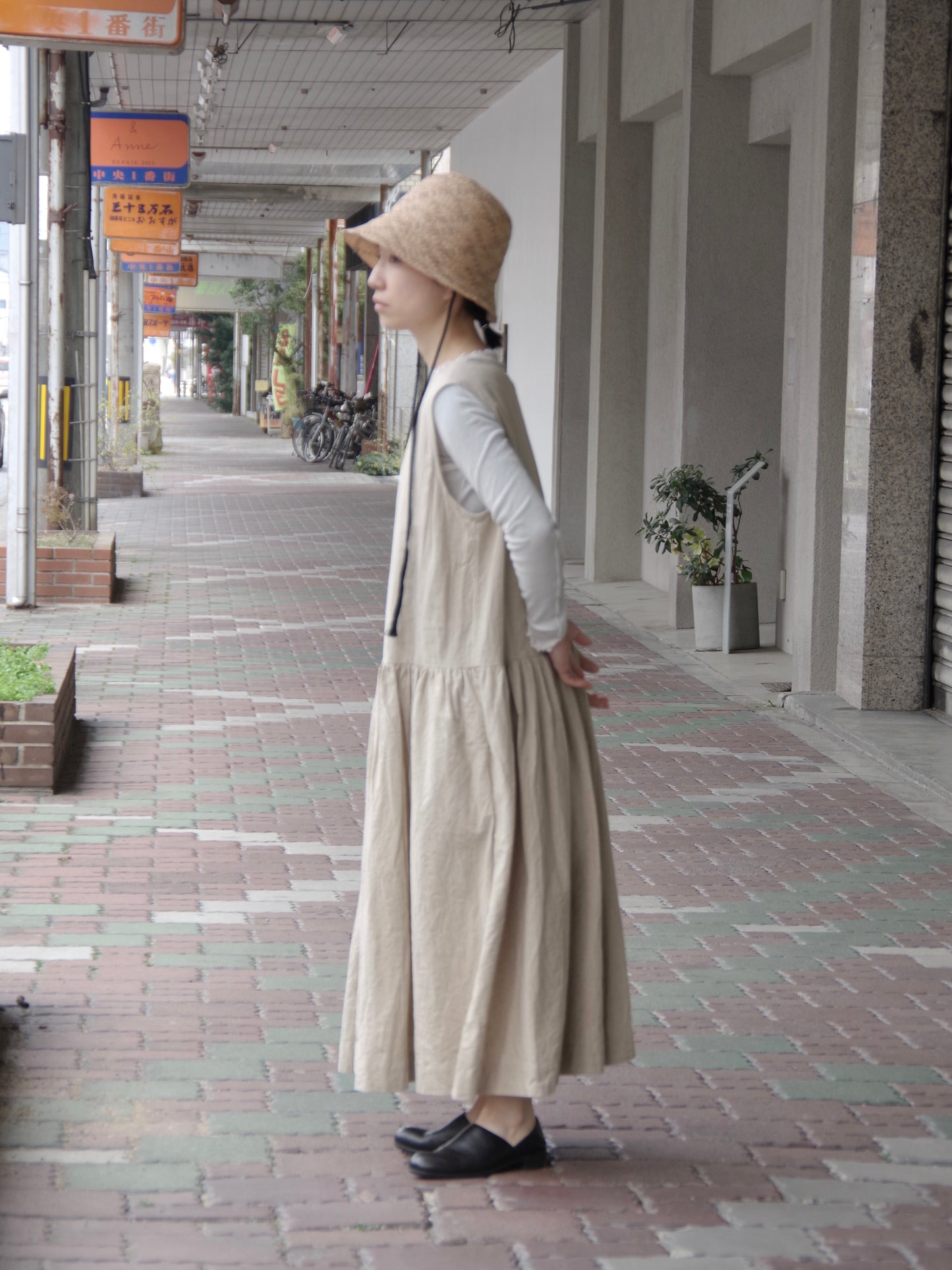 SLEEVELESS CANVAS ワンピース　｜ROBE de PEAU