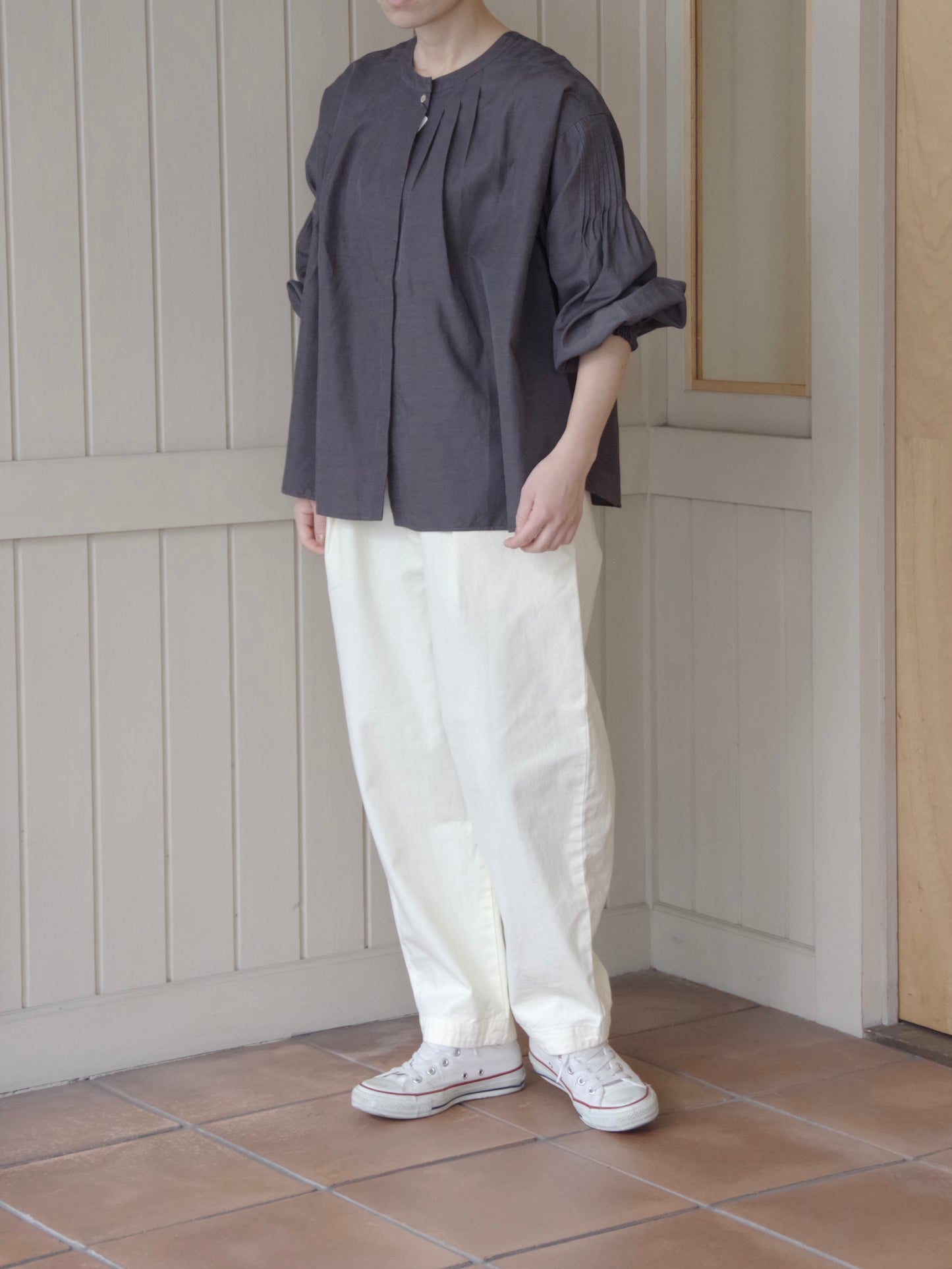 オーガニックコットンスラブイージーオーバルパンツ | Hands of creation