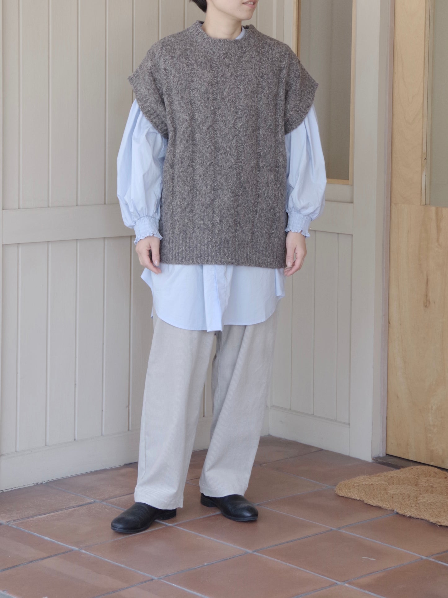 malibo mix ウール アラン編みベスト | yuni