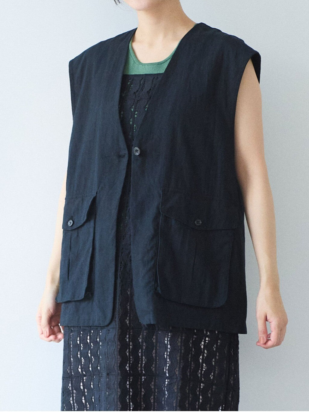 高密度Cotton/Linen ベスト | yuni