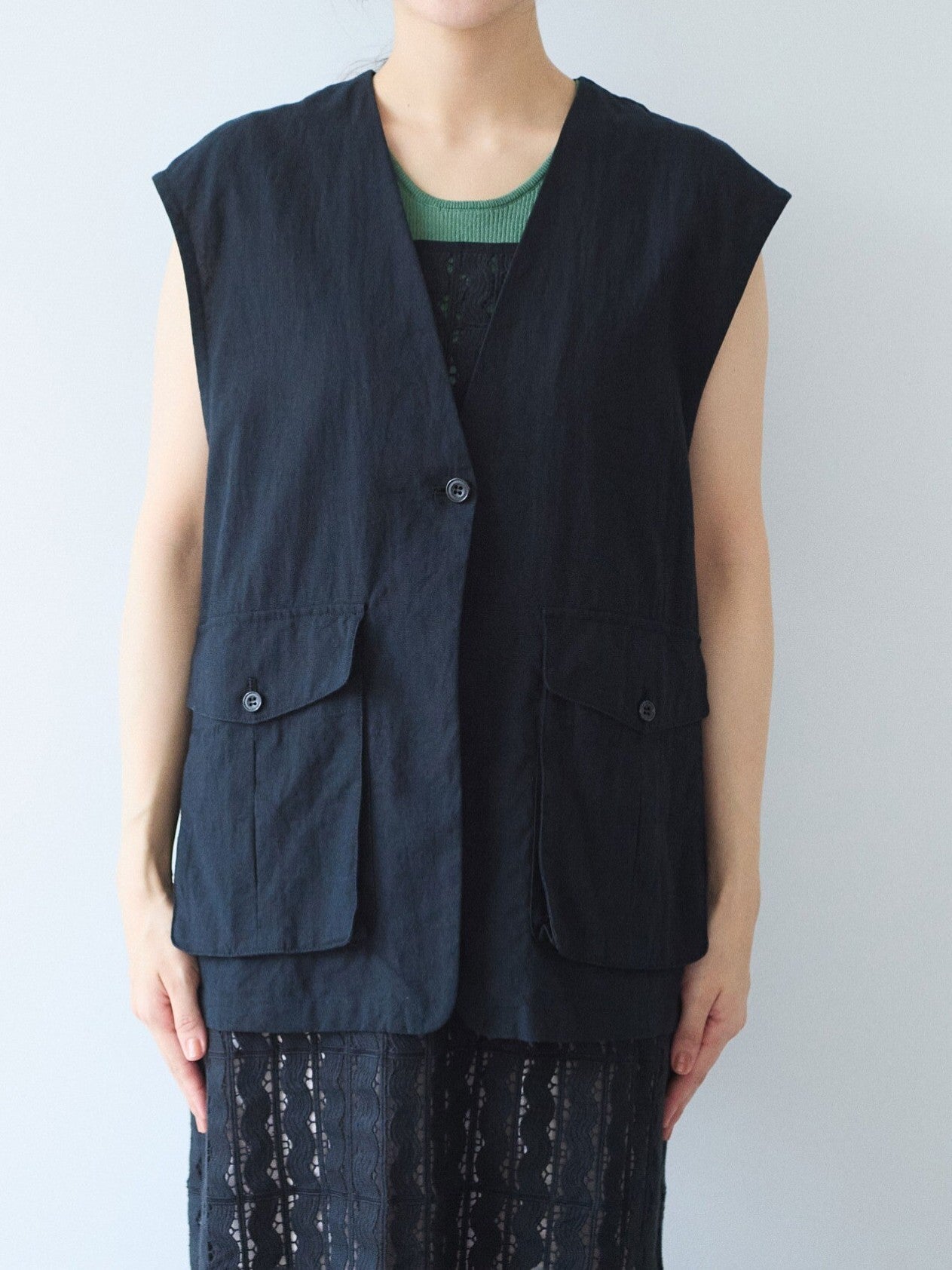 高密度Cotton/Linen ベスト | yuni