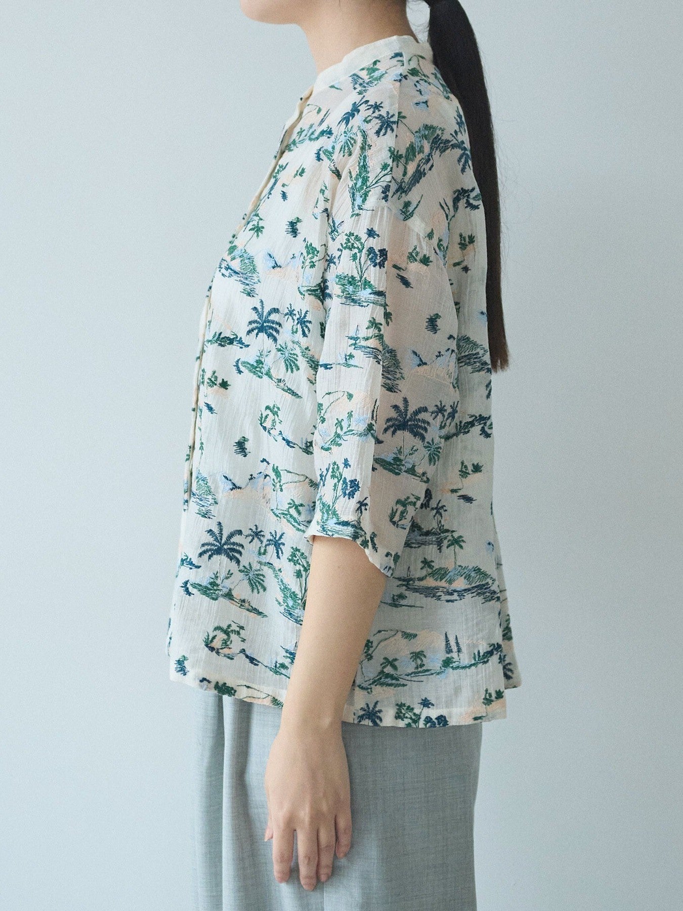 Island embroidely ショートシャツ (2color)  | yuni